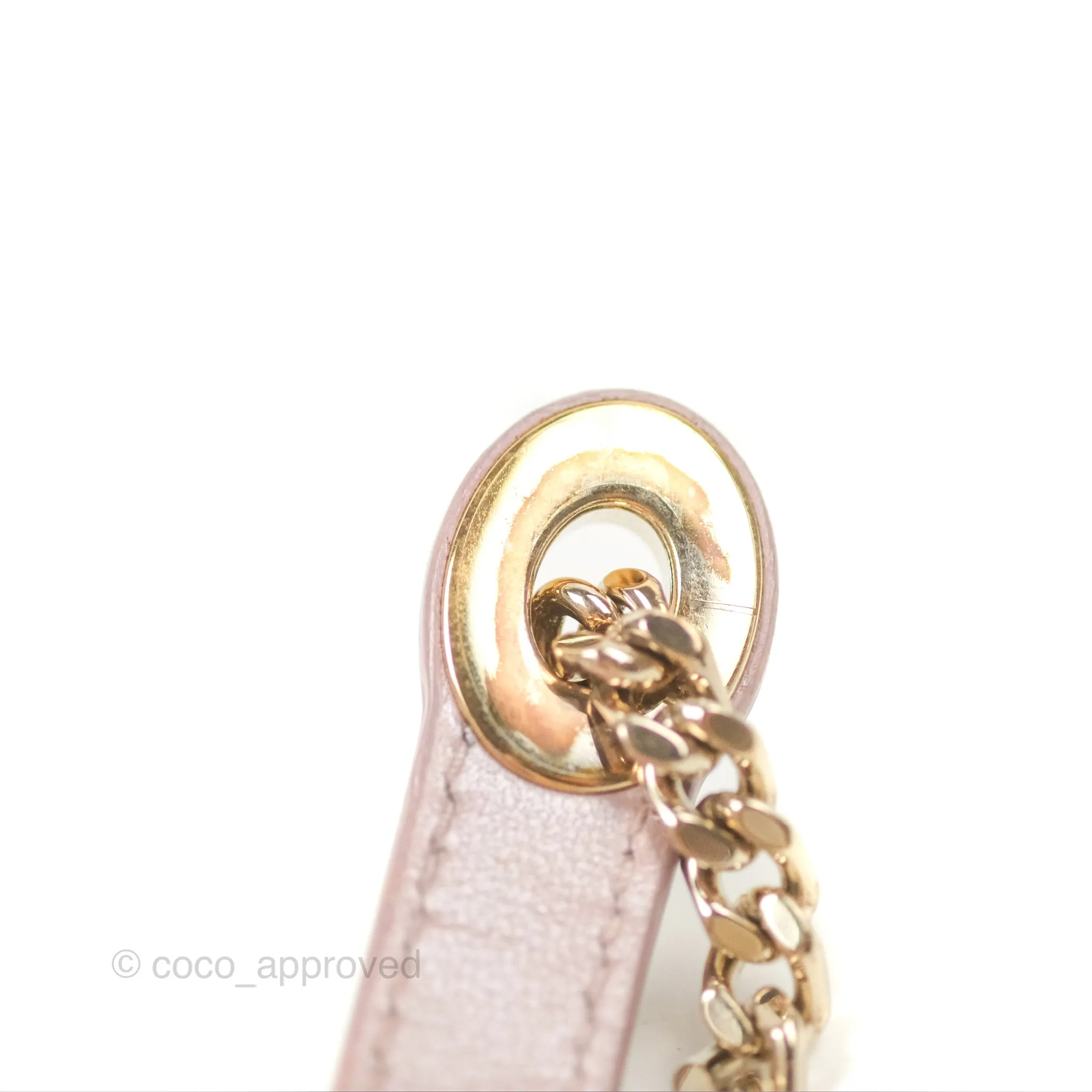 Christian Dior Mini Lady Dior Iridescent Light Pink Cannage Gold Hardware