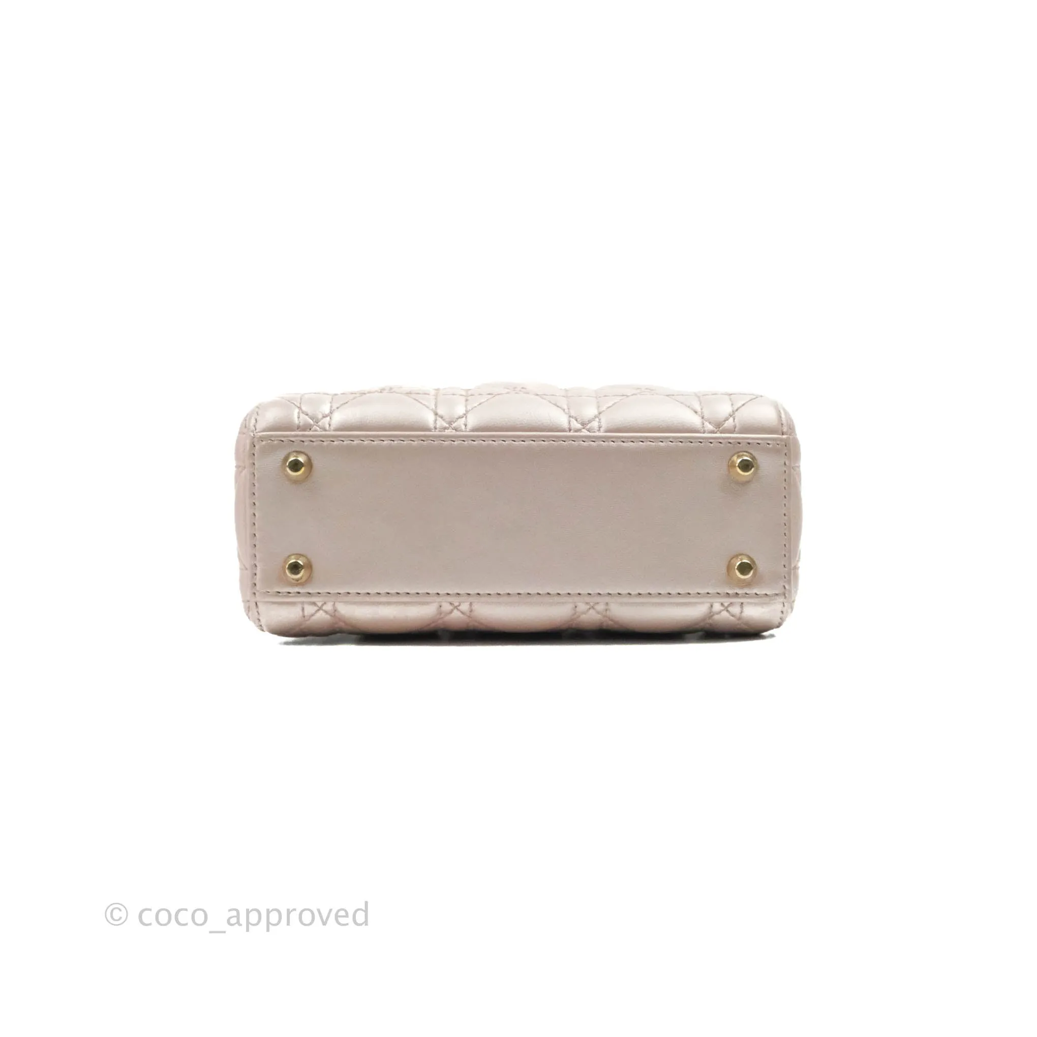 Christian Dior Mini Lady Dior Iridescent Light Pink Cannage Gold Hardware