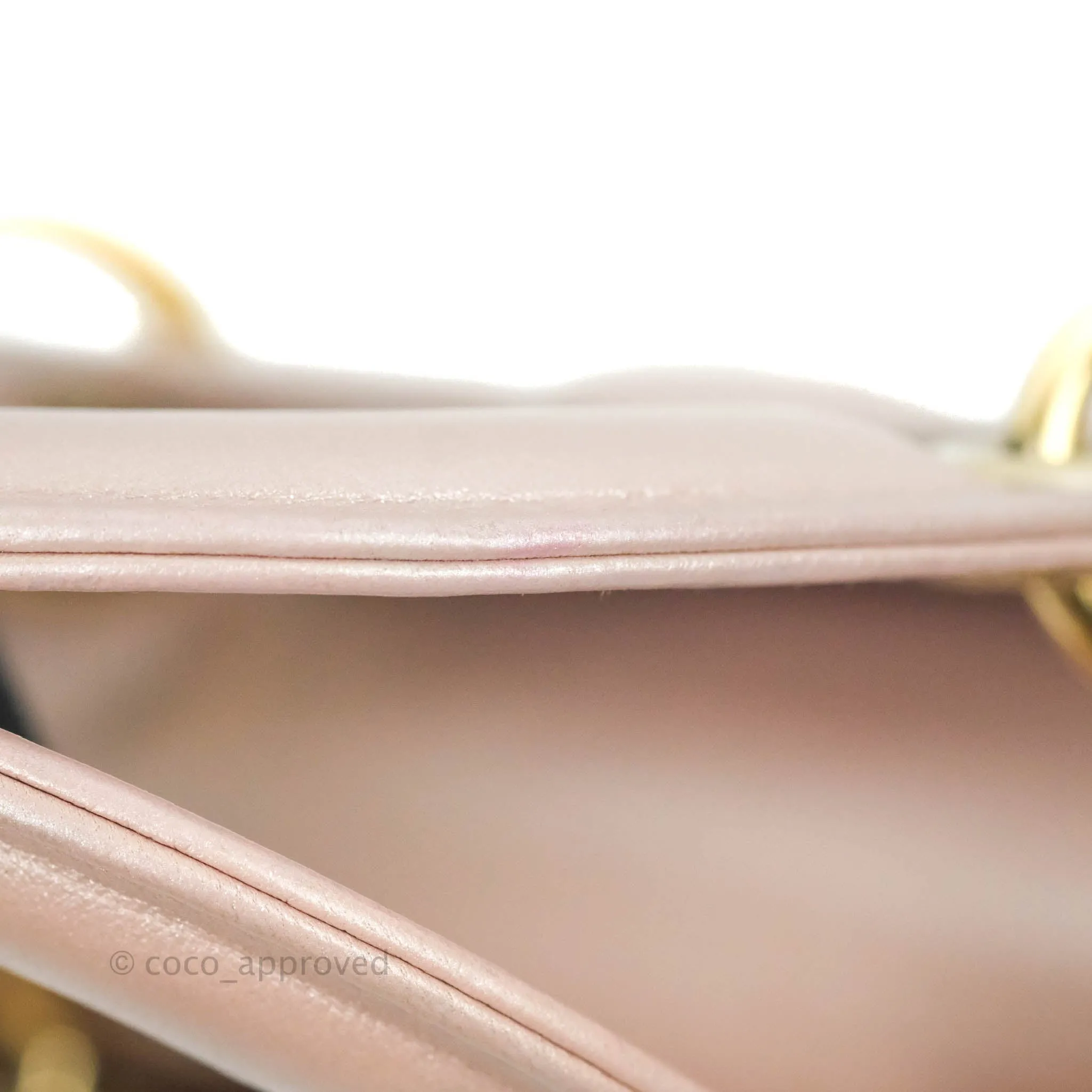 Christian Dior Mini Lady Dior Iridescent Light Pink Cannage Gold Hardware
