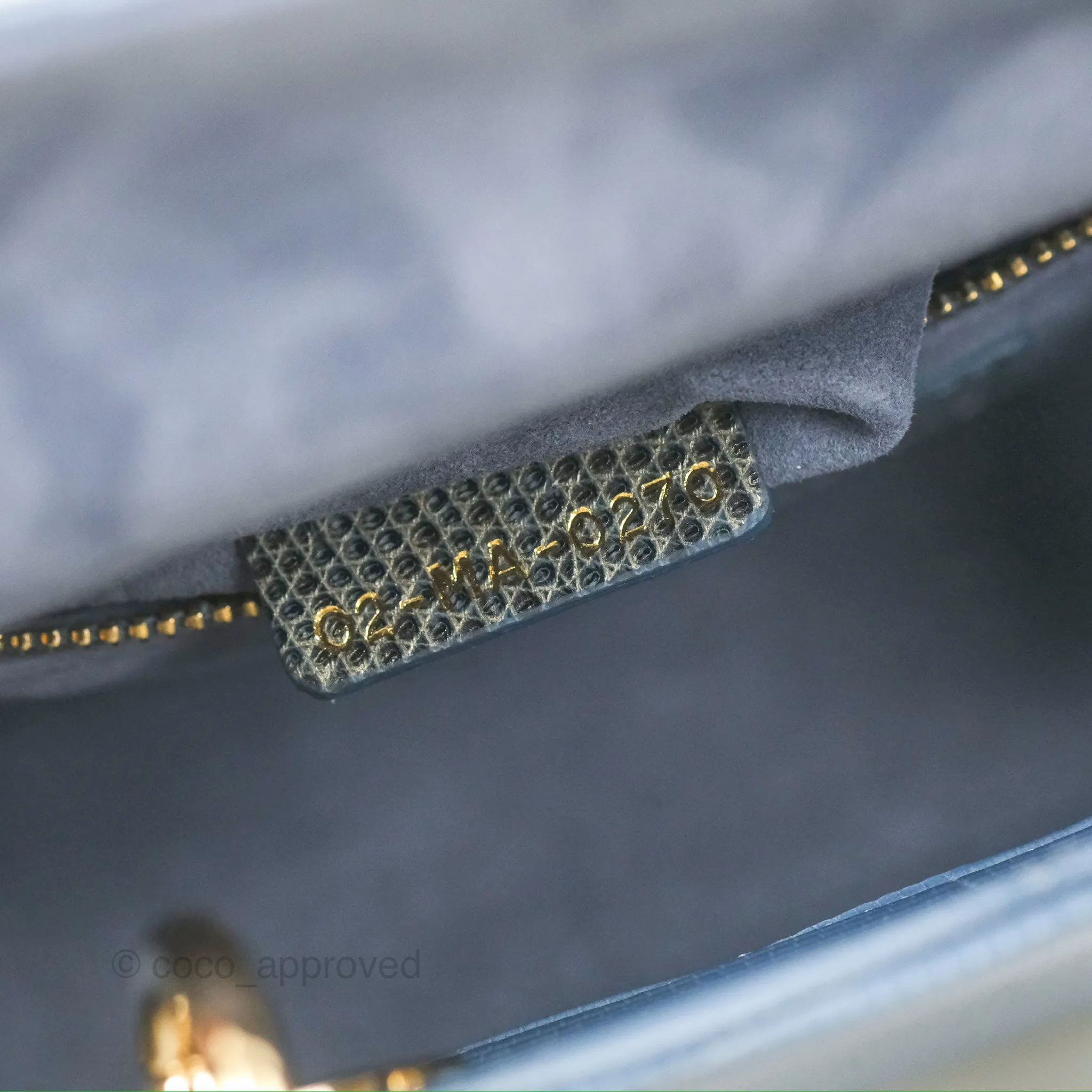 Christian Dior Mini Lady Dior Ombre Blue Lizard Gold Hardware