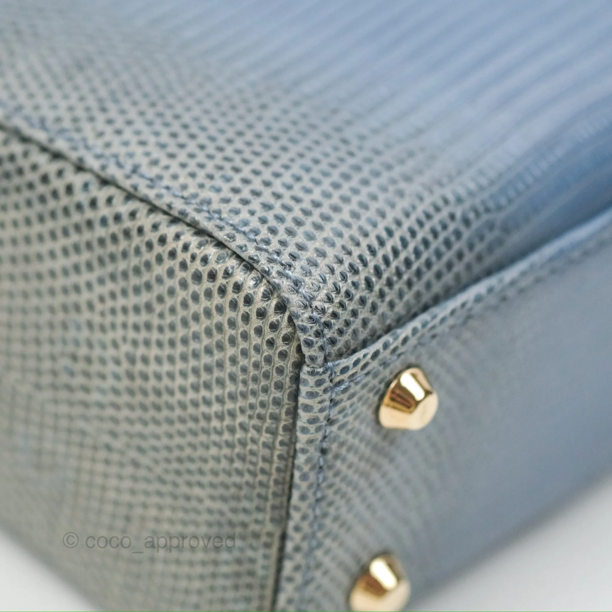 Christian Dior Mini Lady Dior Ombre Blue Lizard Gold Hardware