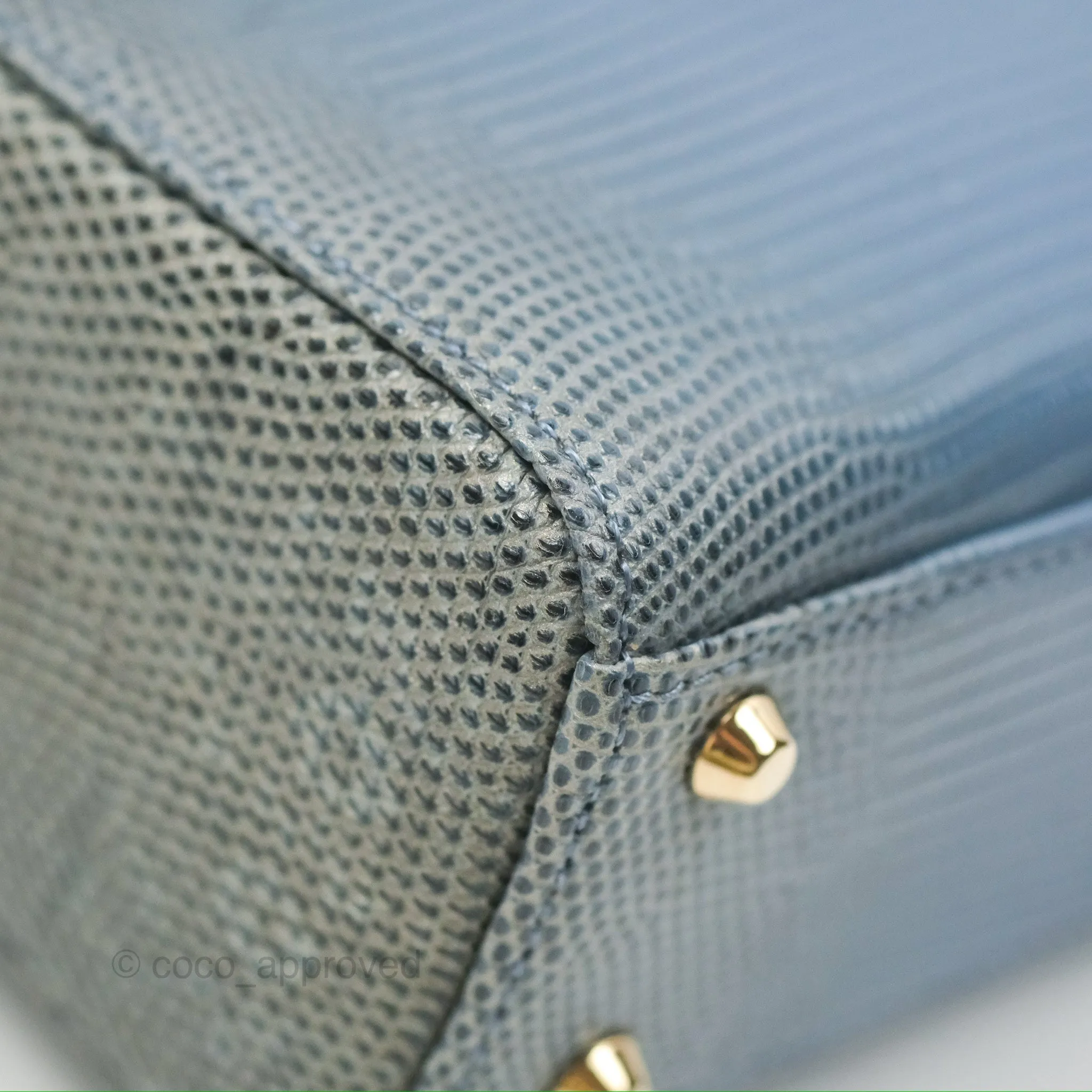 Christian Dior Mini Lady Dior Ombre Blue Lizard Gold Hardware
