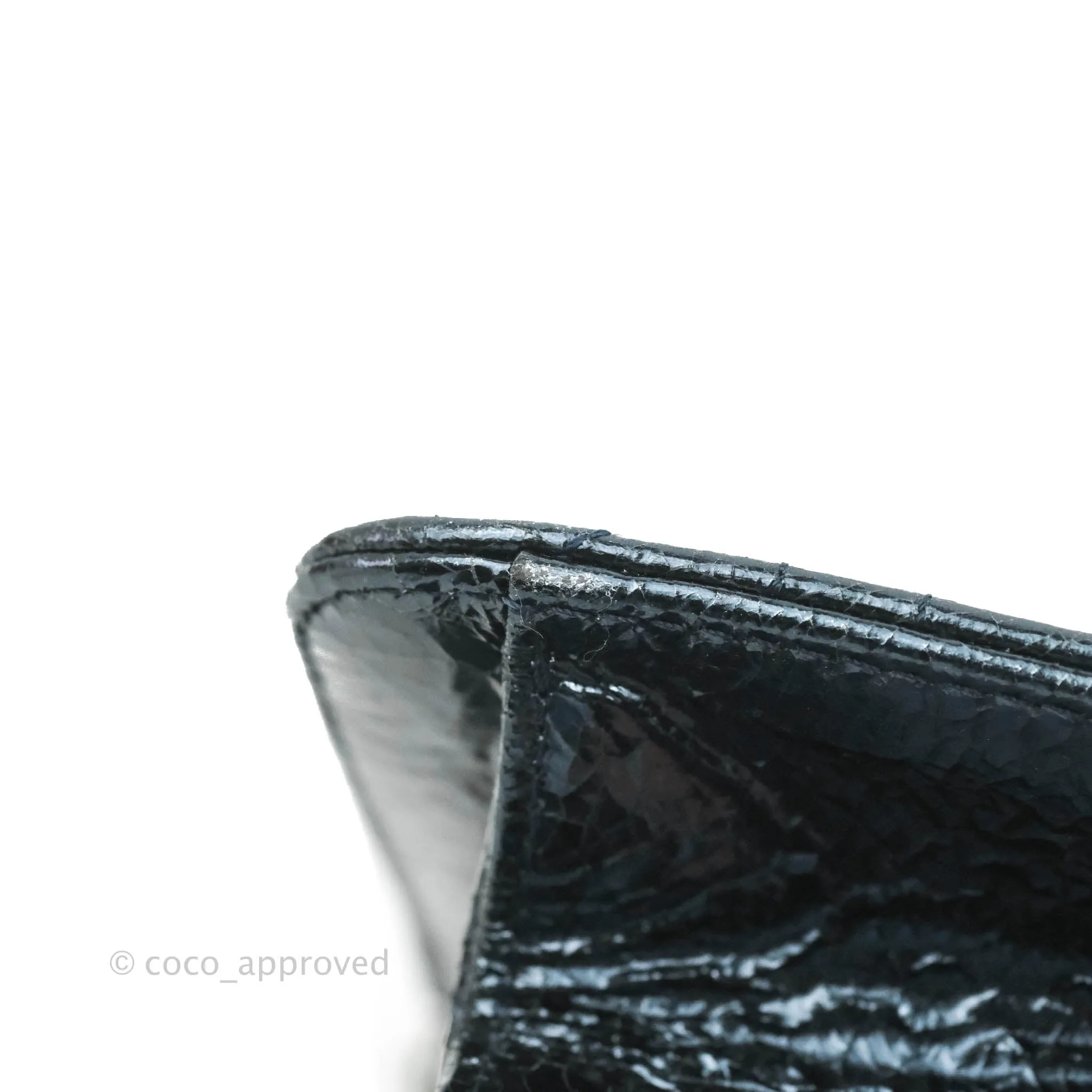 Christian Dior Miss Dior WOC Cannage Metallic Blue Silver Hardware