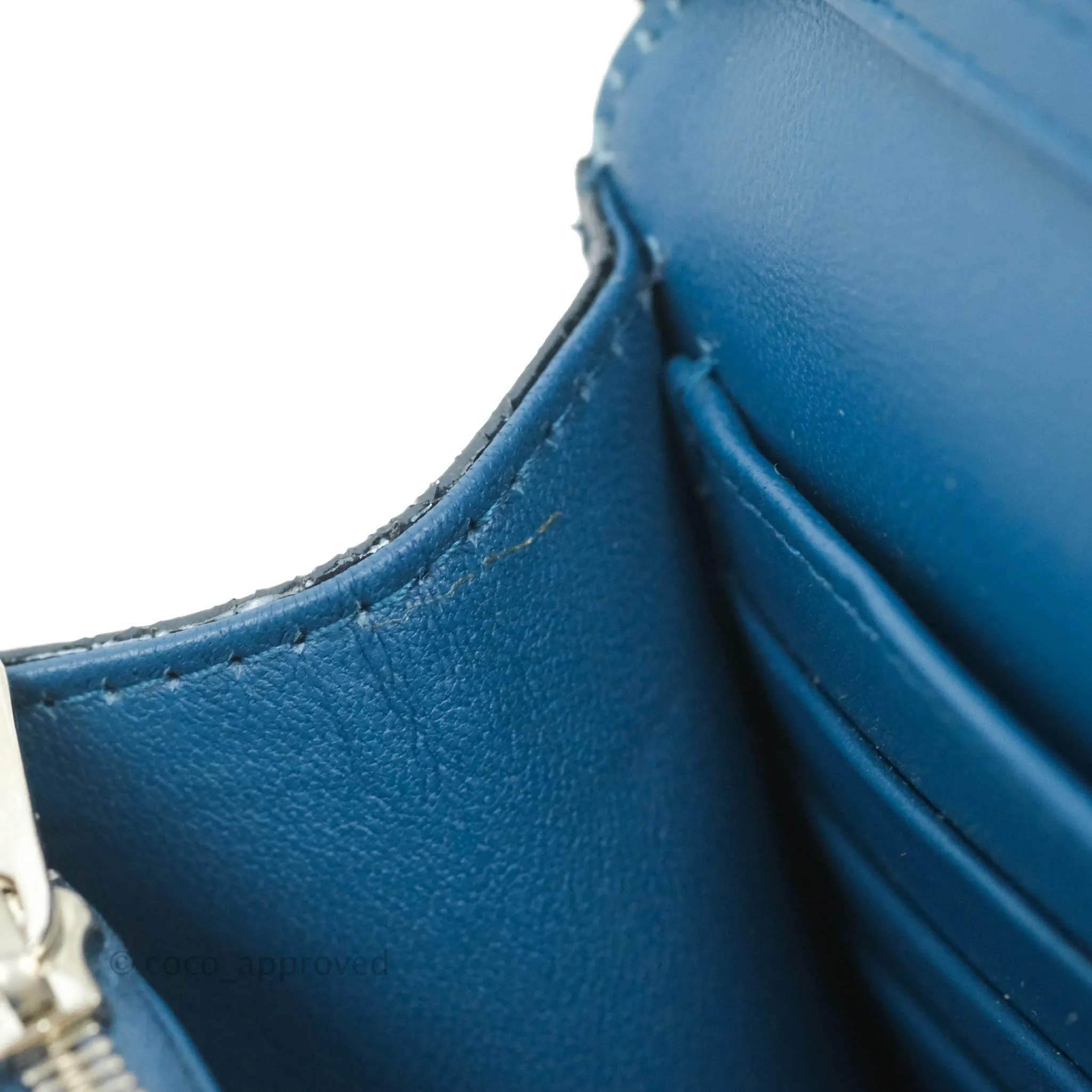 Christian Dior Miss Dior WOC Cannage Metallic Blue Silver Hardware