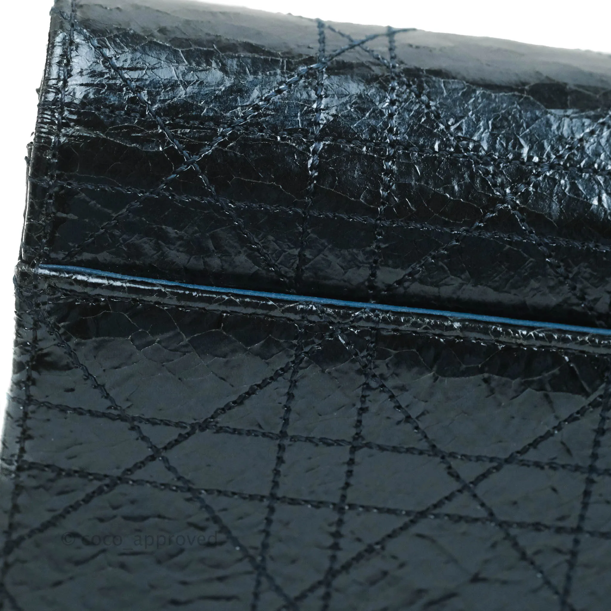Christian Dior Miss Dior WOC Cannage Metallic Blue Silver Hardware