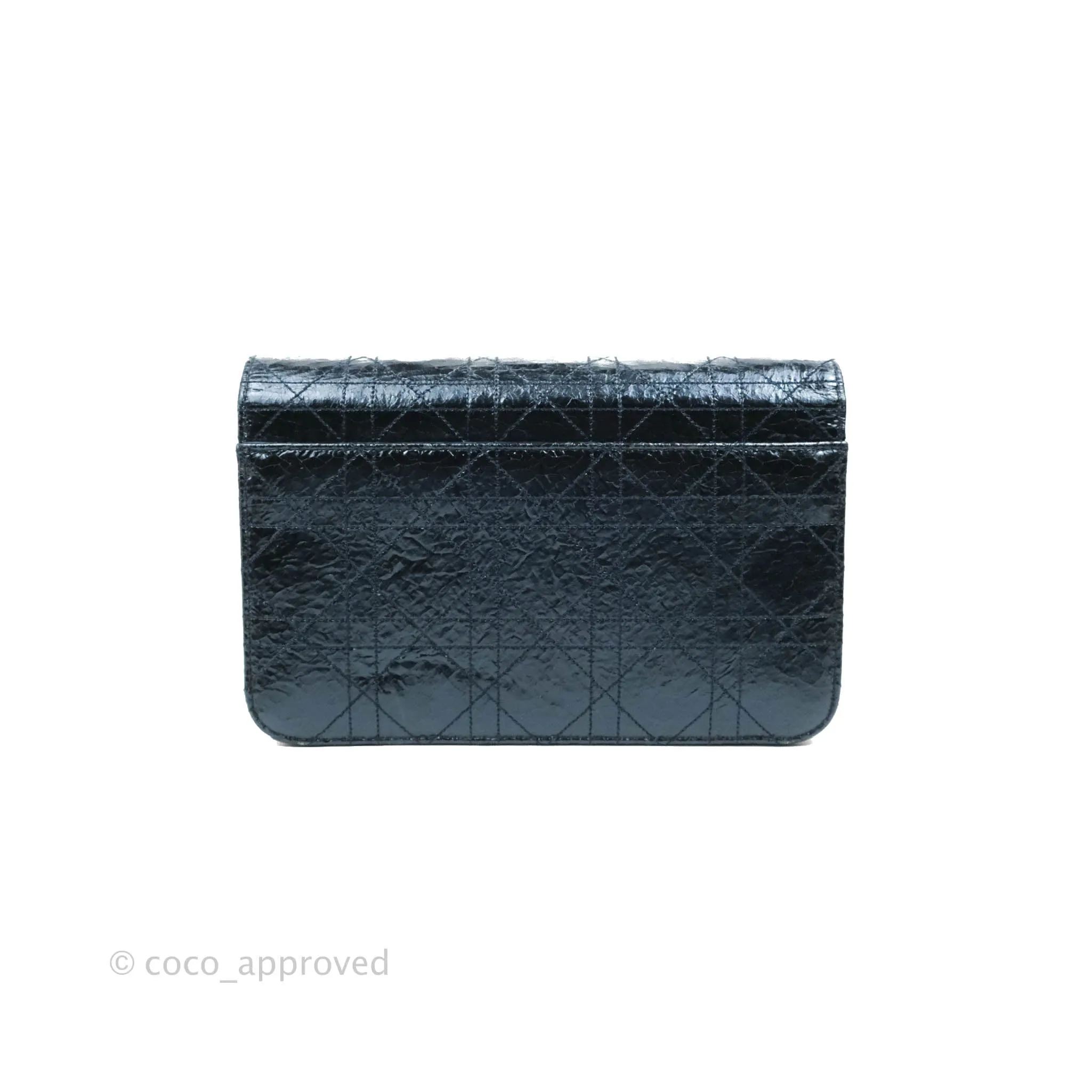 Christian Dior Miss Dior WOC Cannage Metallic Blue Silver Hardware