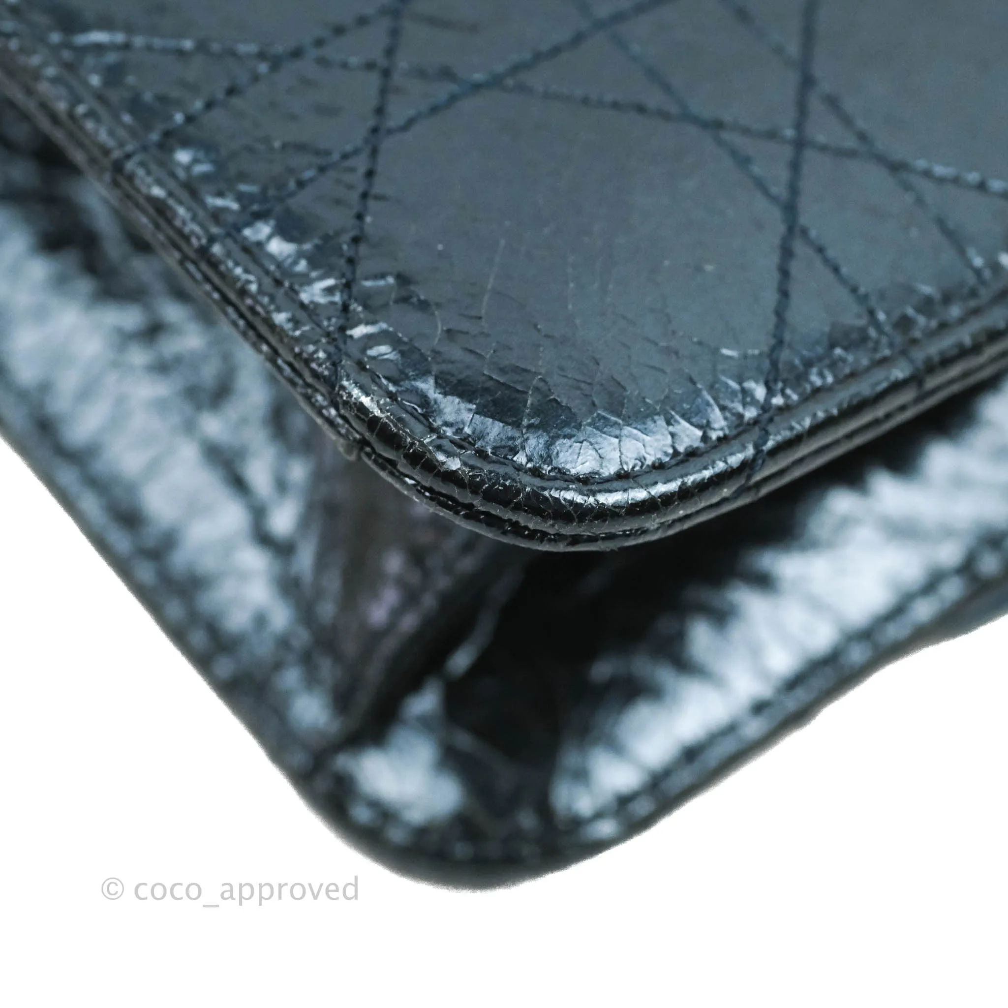 Christian Dior Miss Dior WOC Cannage Metallic Blue Silver Hardware