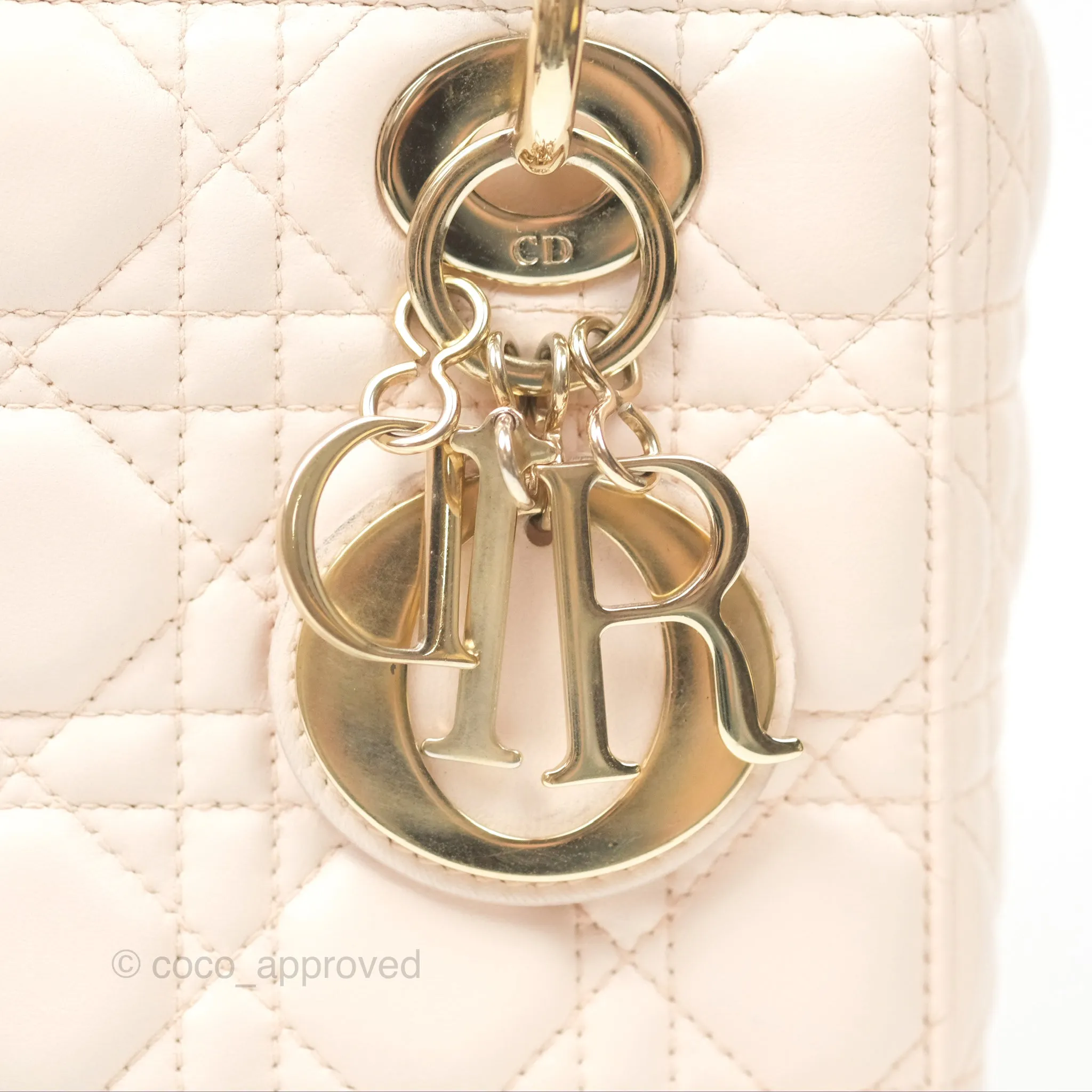 Christian Dior My ABCDior Lady Dior Baby Pink Cannage Lambskin Gold Hardware