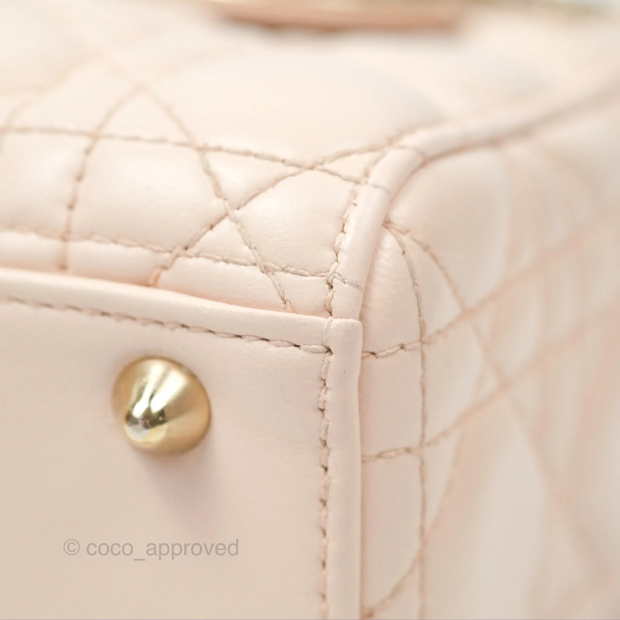 Christian Dior My ABCDior Lady Dior Baby Pink Cannage Lambskin Gold Hardware