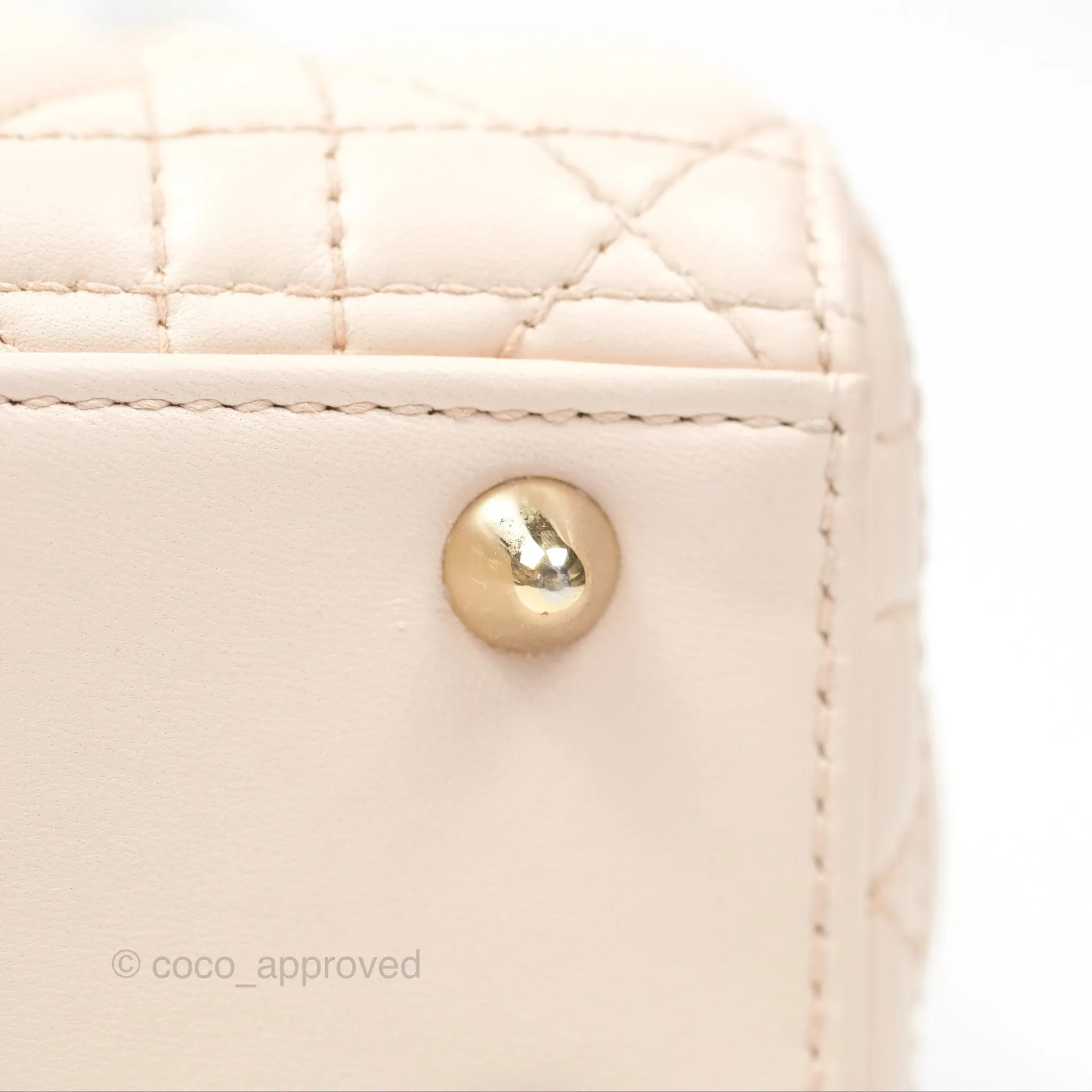 Christian Dior My ABCDior Lady Dior Baby Pink Cannage Lambskin Gold Hardware