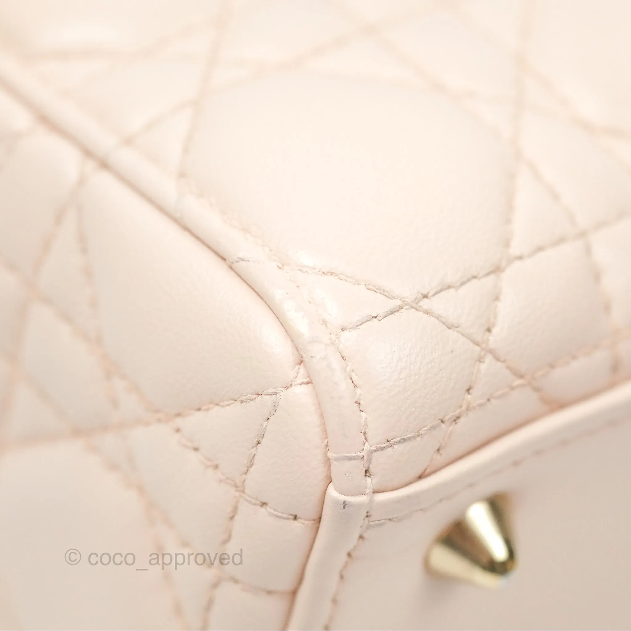 Christian Dior My ABCDior Lady Dior Baby Pink Cannage Lambskin Gold Hardware