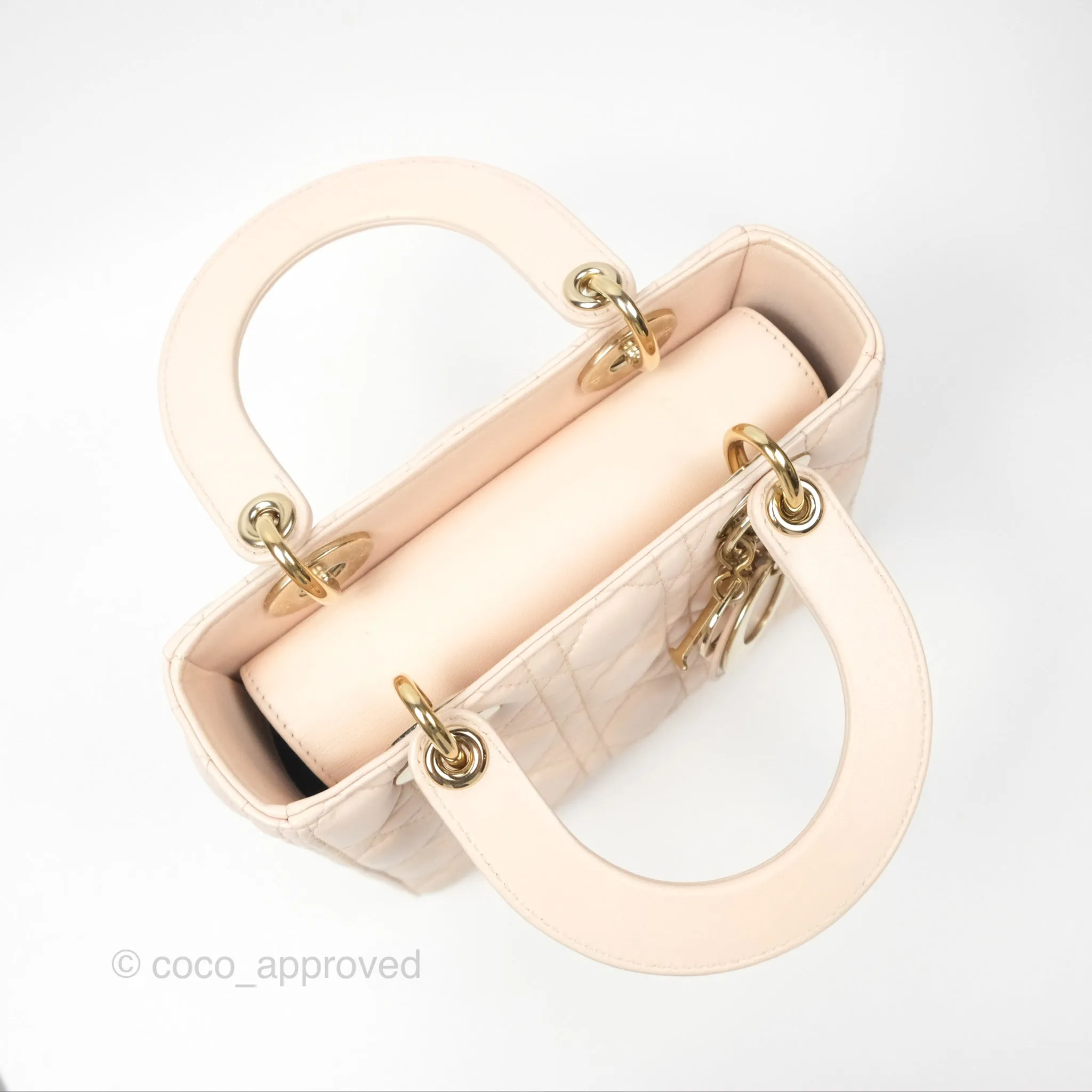 Christian Dior My ABCDior Lady Dior Baby Pink Cannage Lambskin Gold Hardware