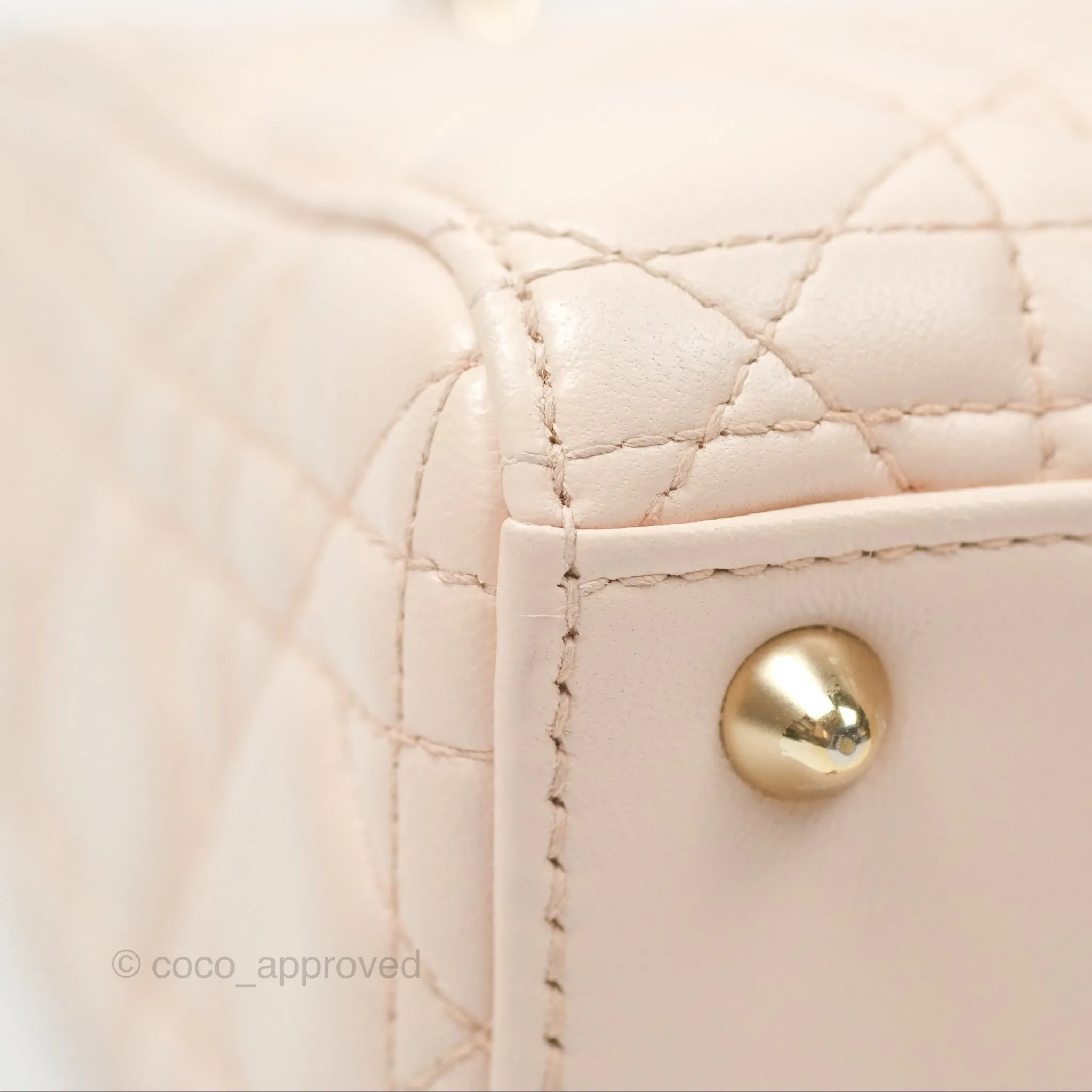 Christian Dior My ABCDior Lady Dior Baby Pink Cannage Lambskin Gold Hardware