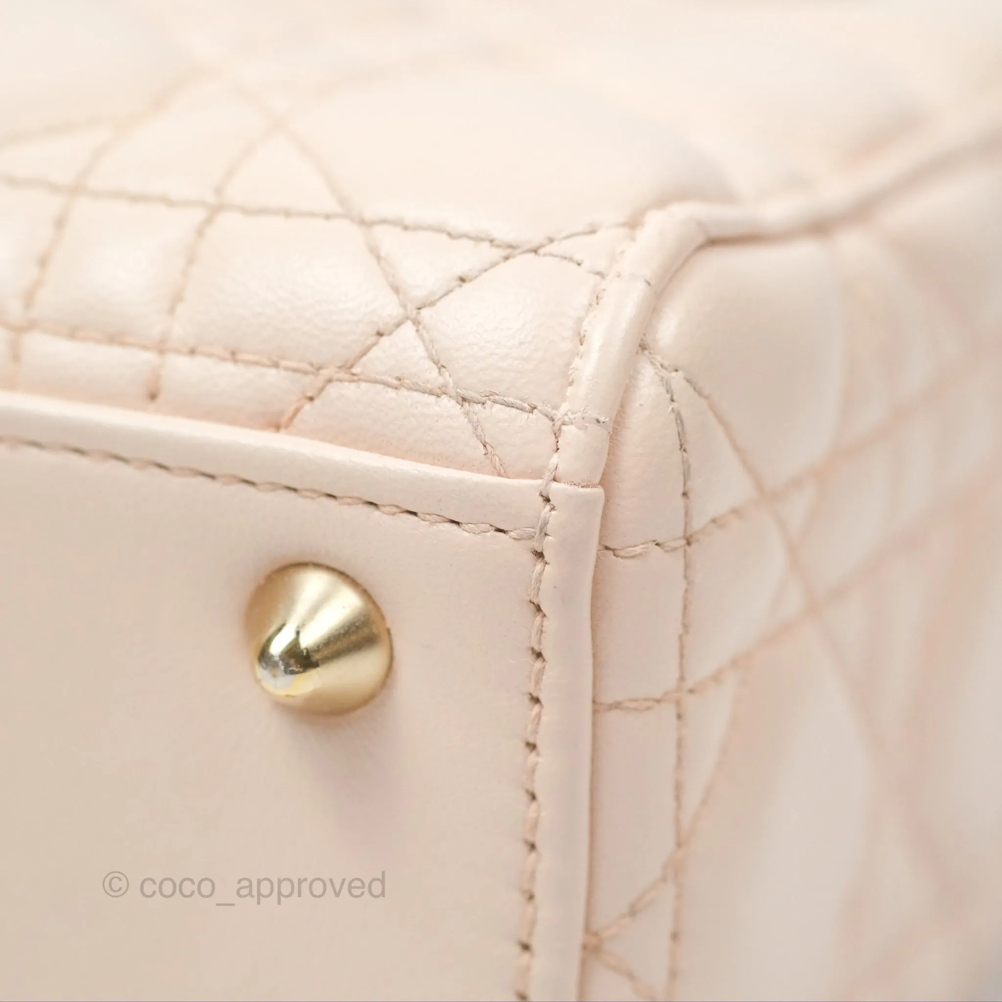 Christian Dior My ABCDior Lady Dior Baby Pink Cannage Lambskin Gold Hardware