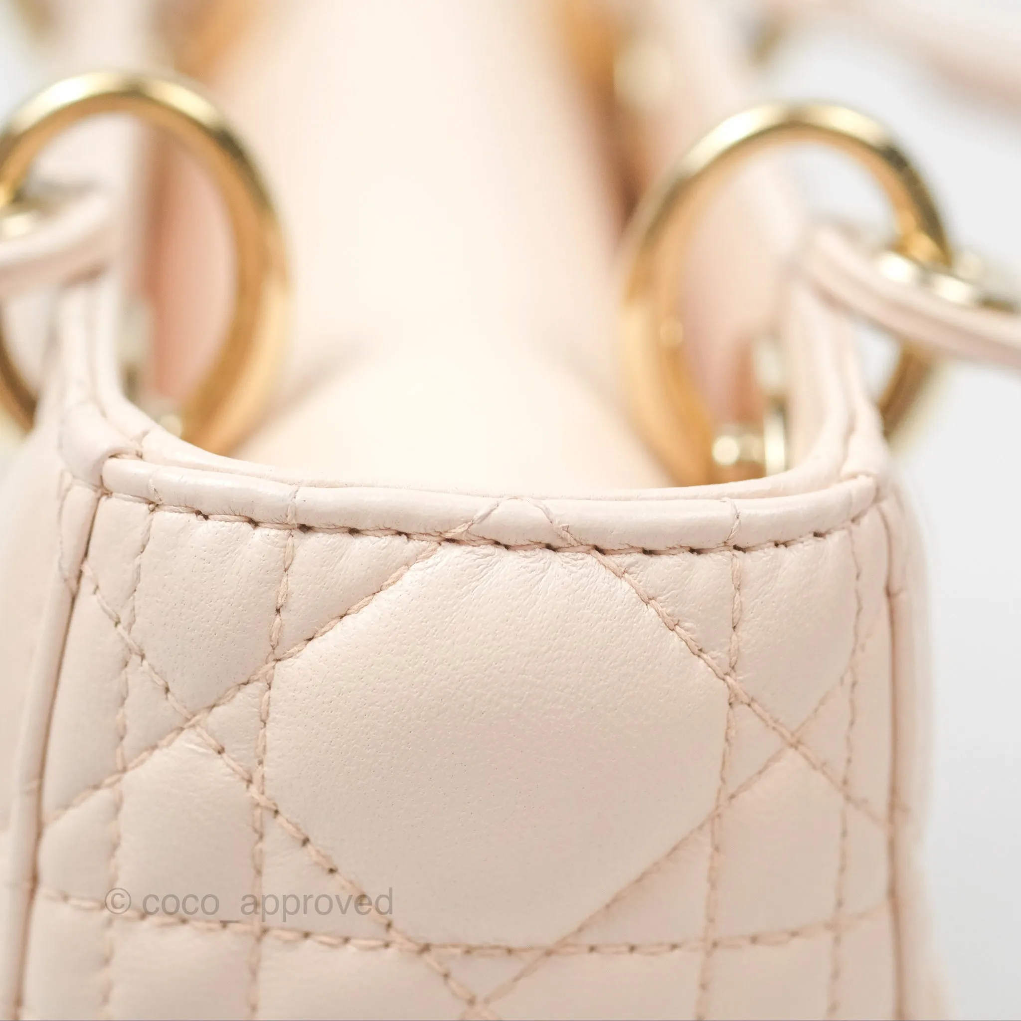 Christian Dior My ABCDior Lady Dior Baby Pink Cannage Lambskin Gold Hardware