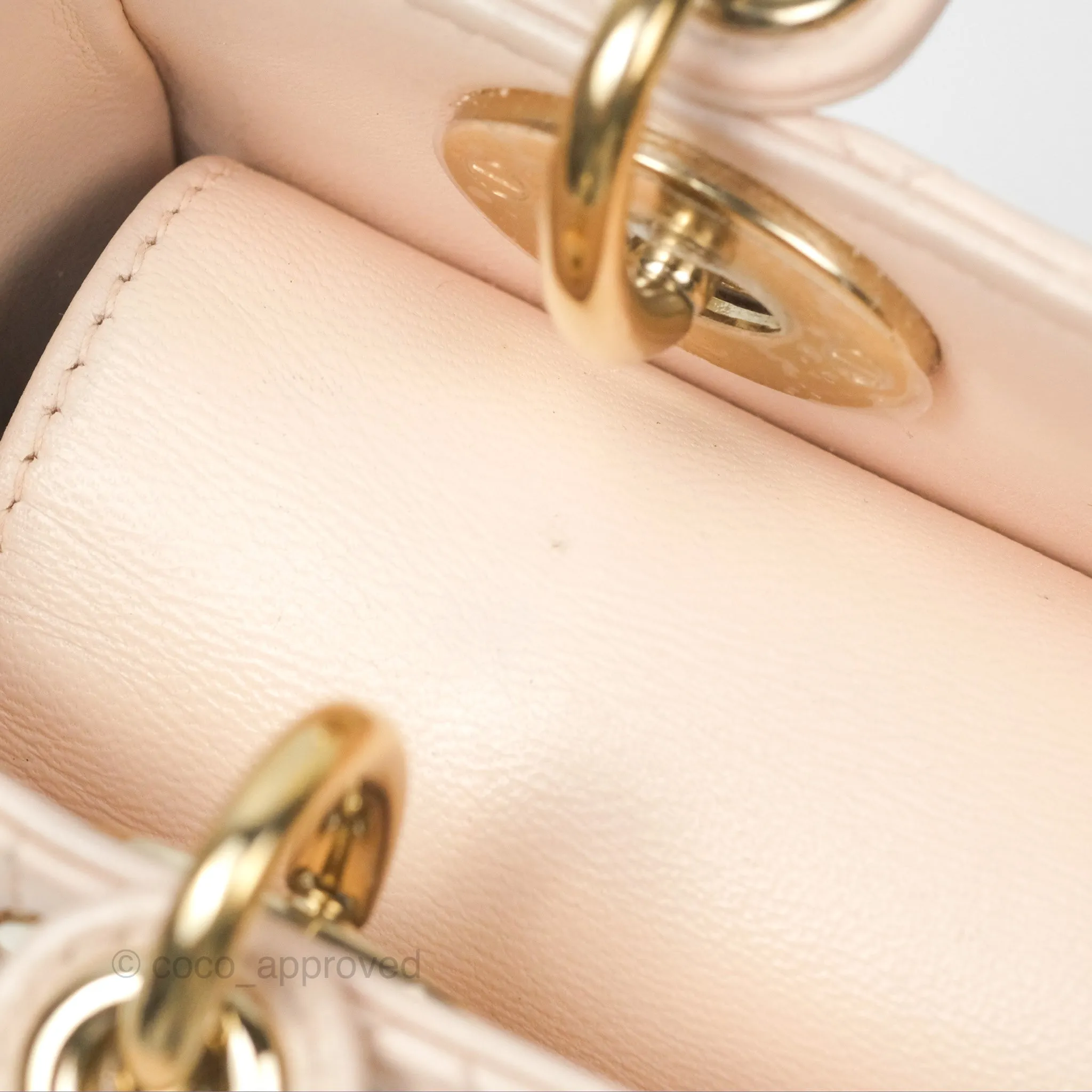 Christian Dior My ABCDior Lady Dior Baby Pink Cannage Lambskin Gold Hardware