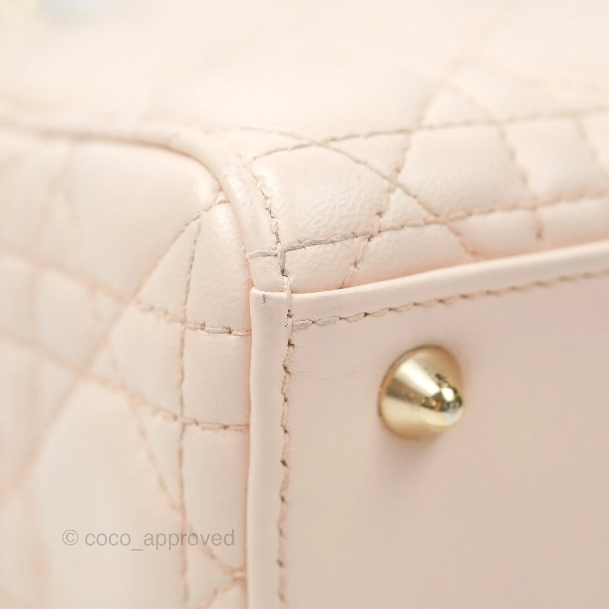 Christian Dior My ABCDior Lady Dior Baby Pink Cannage Lambskin Gold Hardware