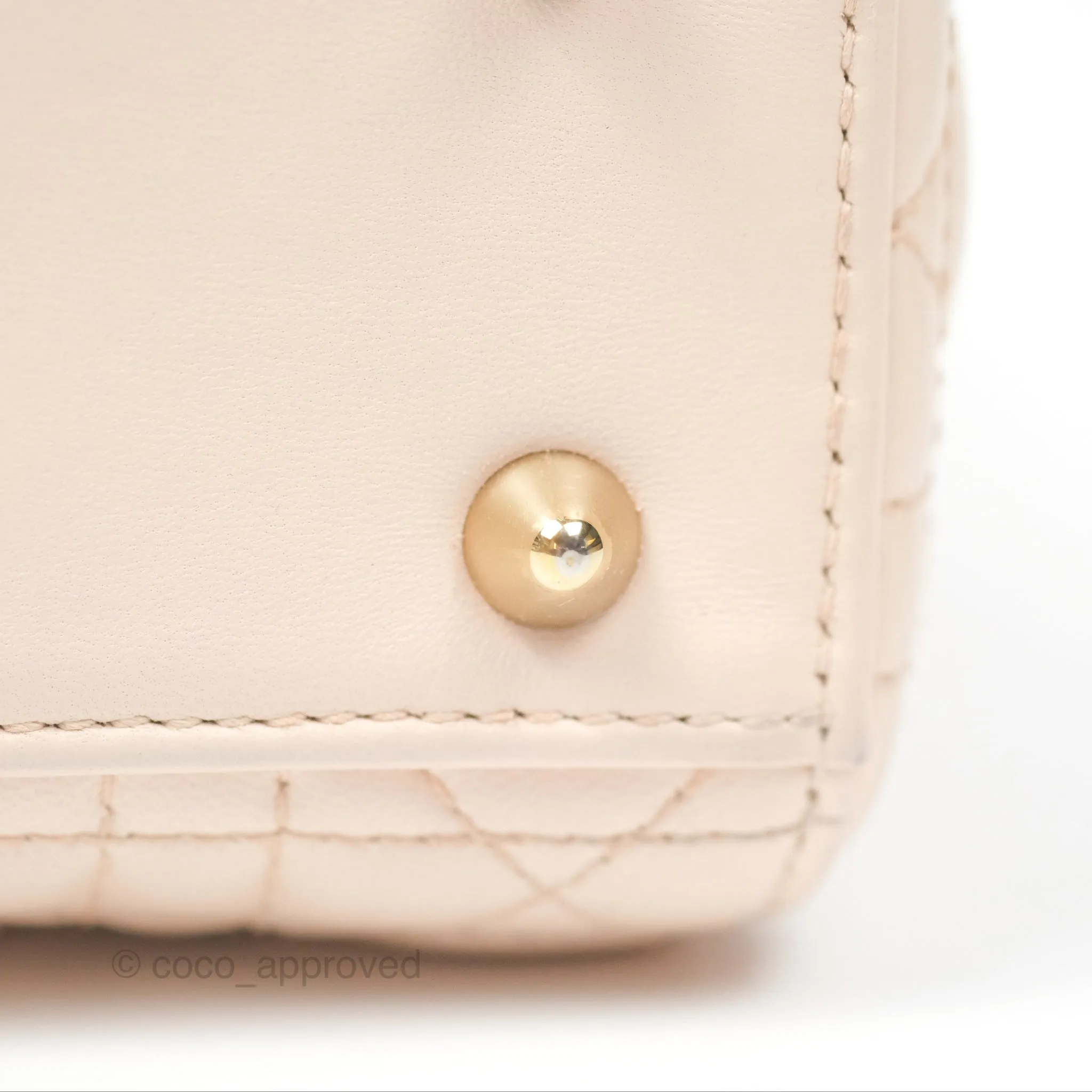 Christian Dior My ABCDior Lady Dior Baby Pink Cannage Lambskin Gold Hardware