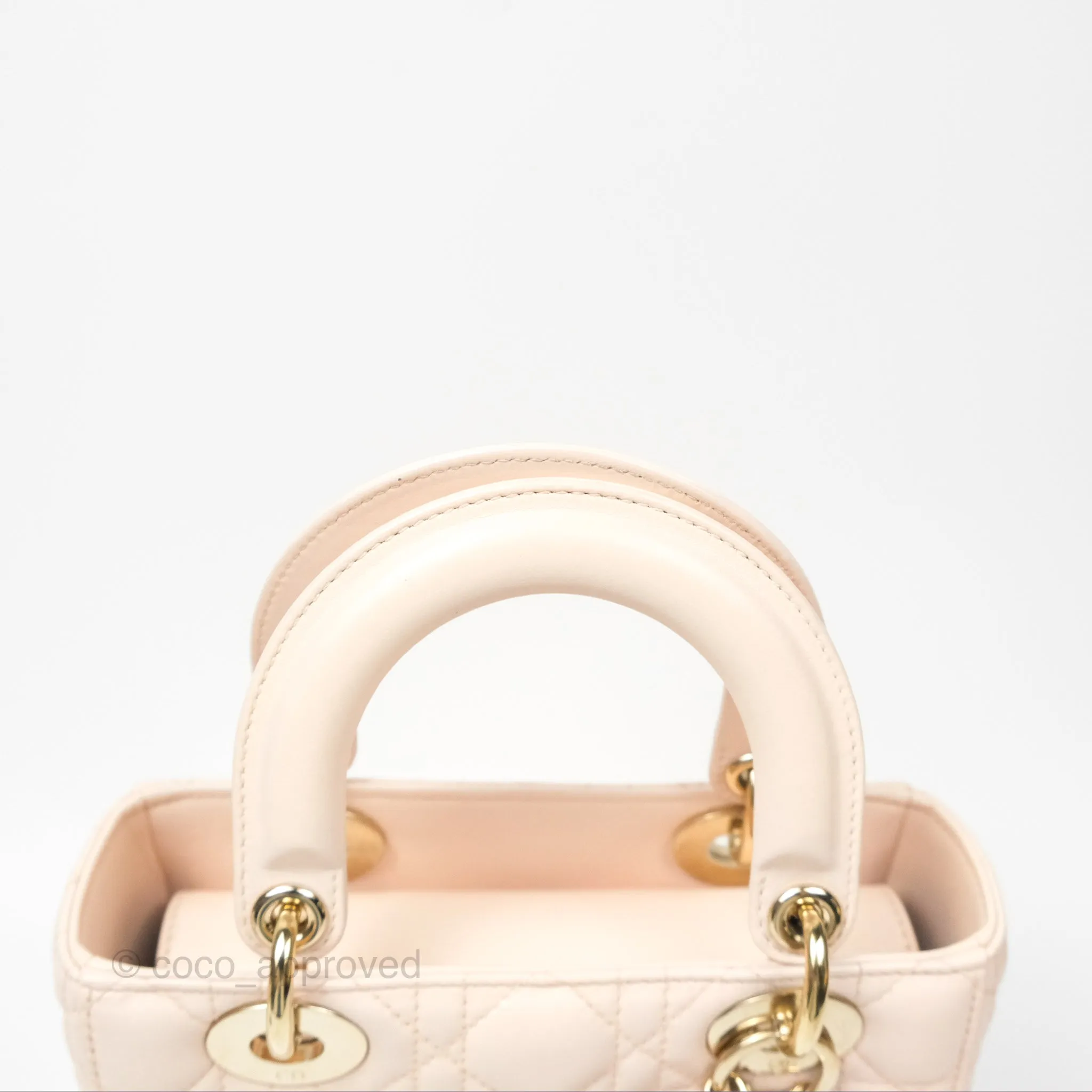 Christian Dior My ABCDior Lady Dior Baby Pink Cannage Lambskin Gold Hardware