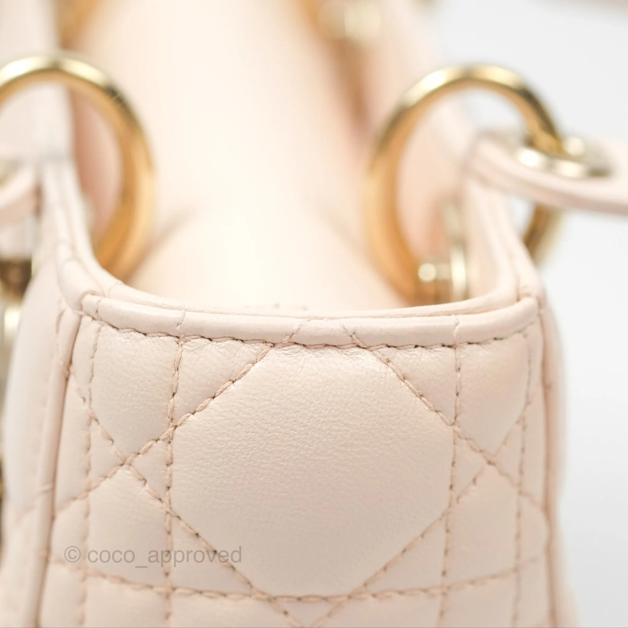 Christian Dior My ABCDior Lady Dior Baby Pink Cannage Lambskin Gold Hardware