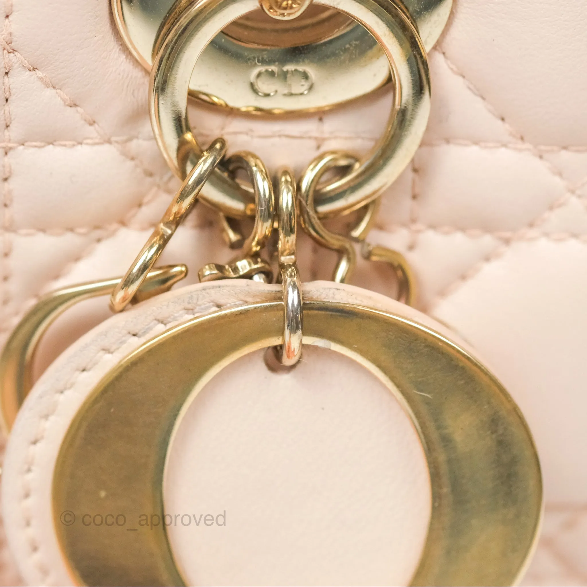 Christian Dior My ABCDior Lady Dior Baby Pink Cannage Lambskin Gold Hardware