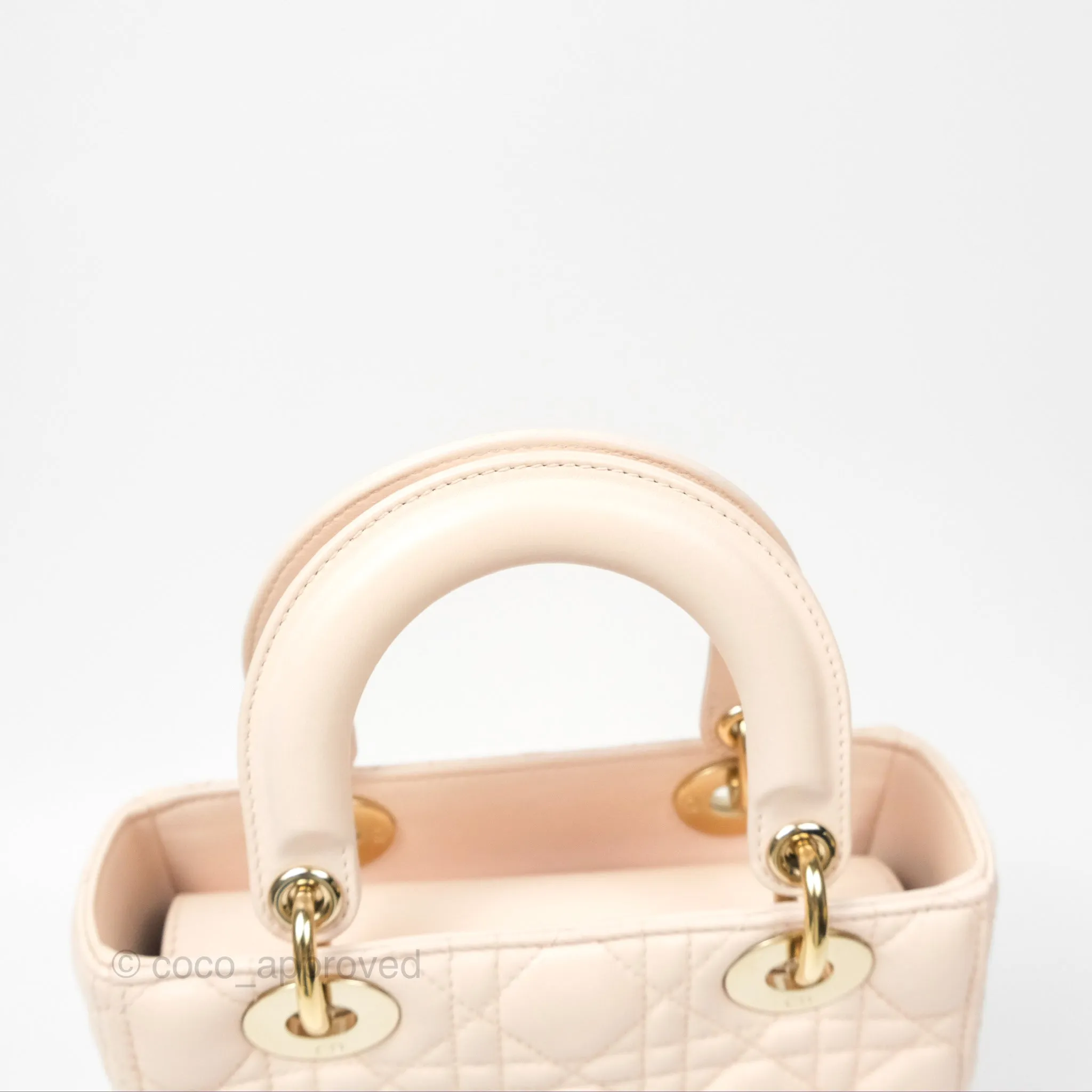 Christian Dior My ABCDior Lady Dior Baby Pink Cannage Lambskin Gold Hardware