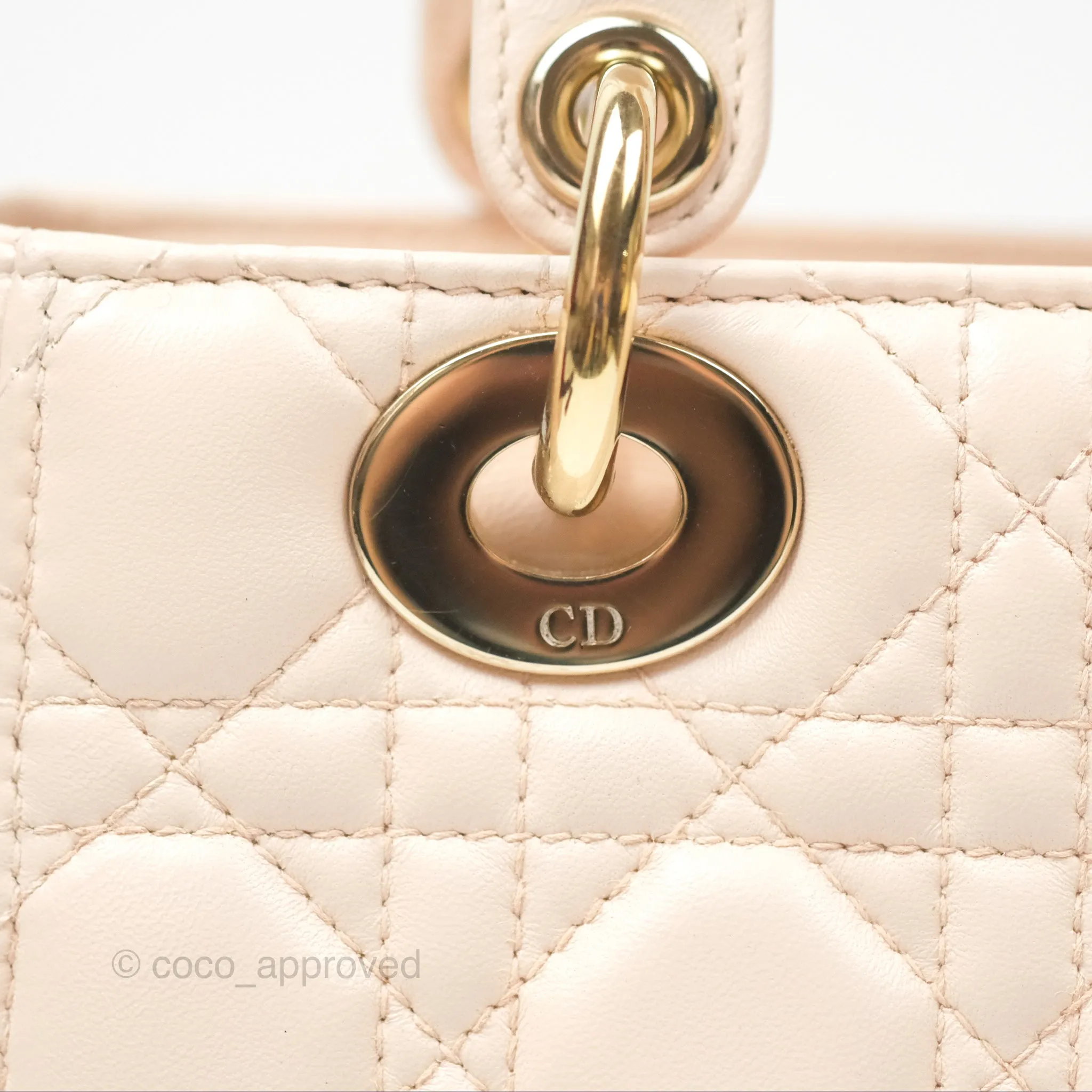 Christian Dior My ABCDior Lady Dior Baby Pink Cannage Lambskin Gold Hardware