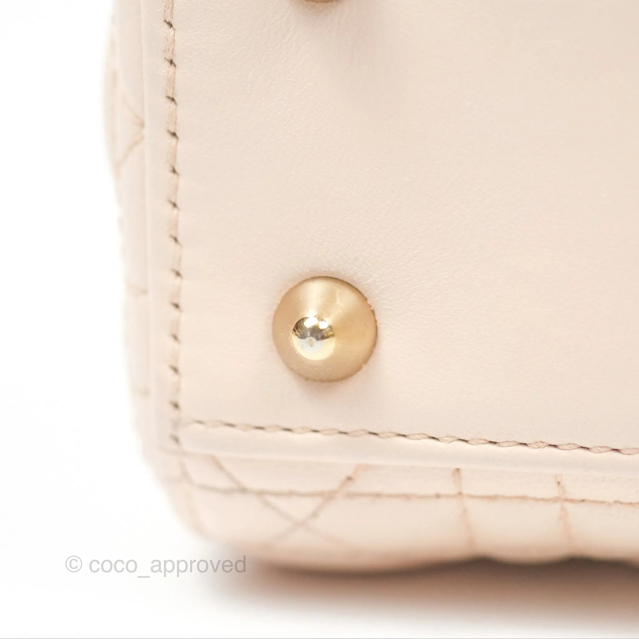 Christian Dior My ABCDior Lady Dior Baby Pink Cannage Lambskin Gold Hardware