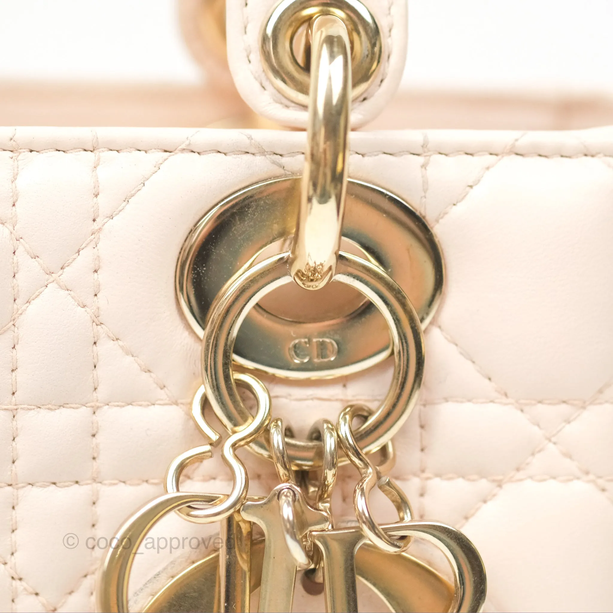 Christian Dior My ABCDior Lady Dior Baby Pink Cannage Lambskin Gold Hardware