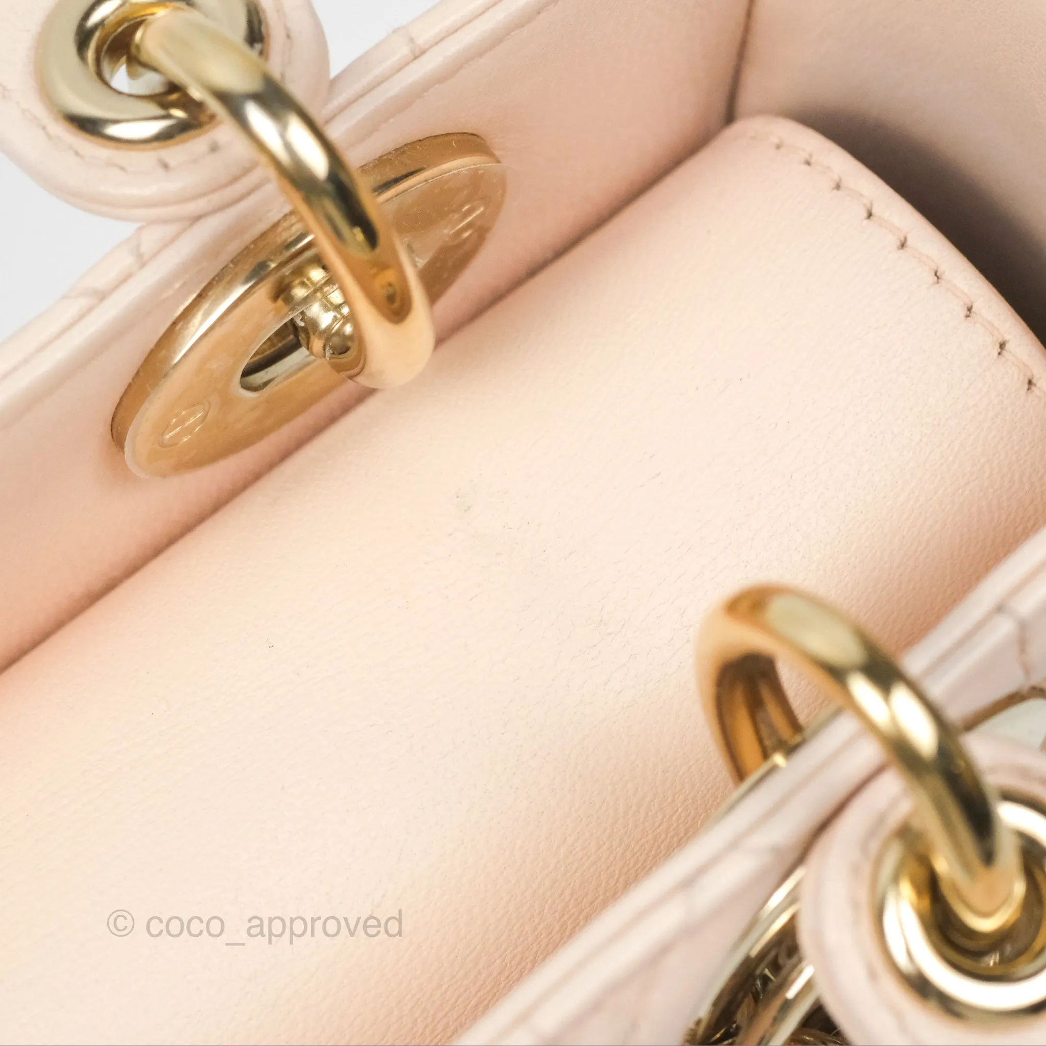 Christian Dior My ABCDior Lady Dior Baby Pink Cannage Lambskin Gold Hardware