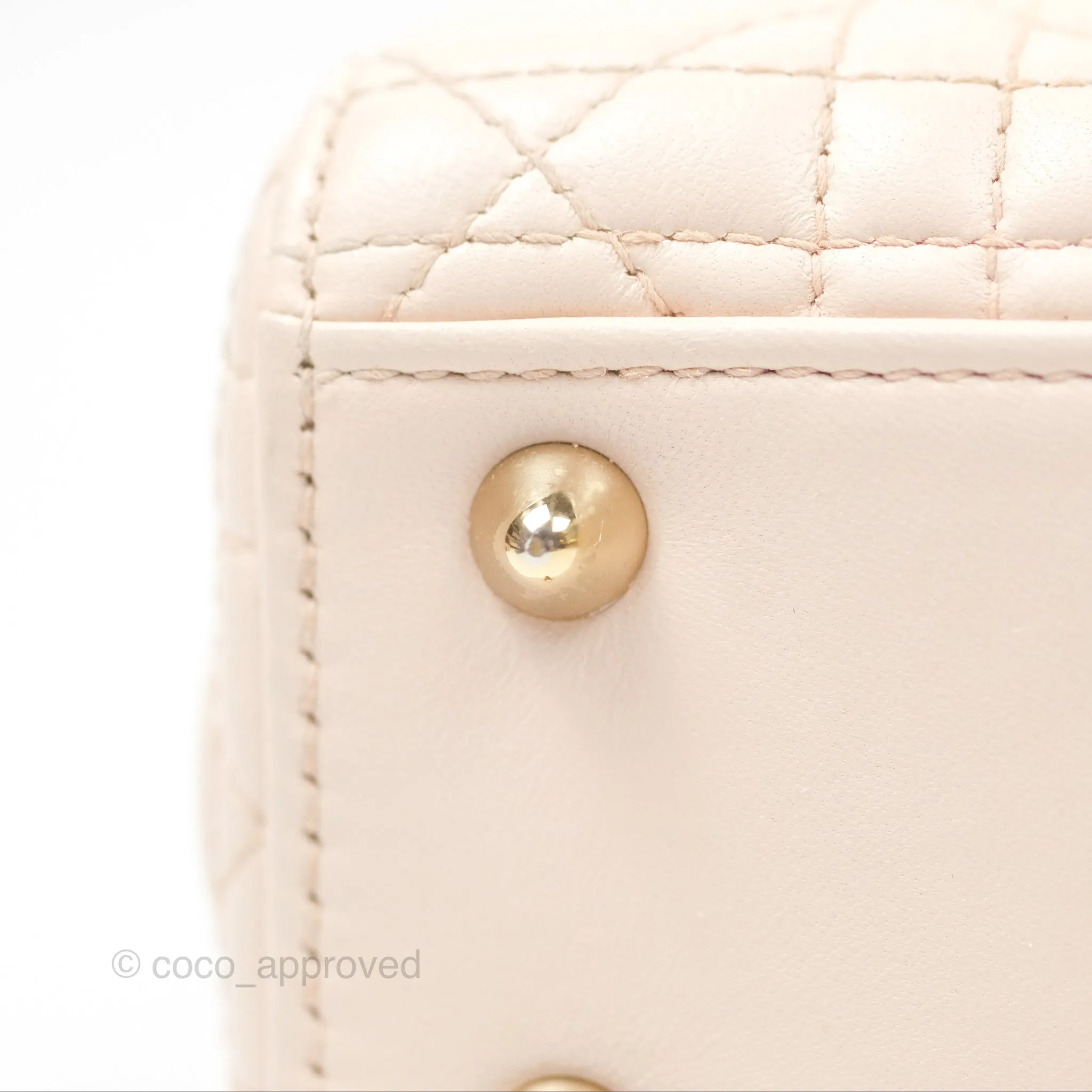 Christian Dior My ABCDior Lady Dior Baby Pink Cannage Lambskin Gold Hardware