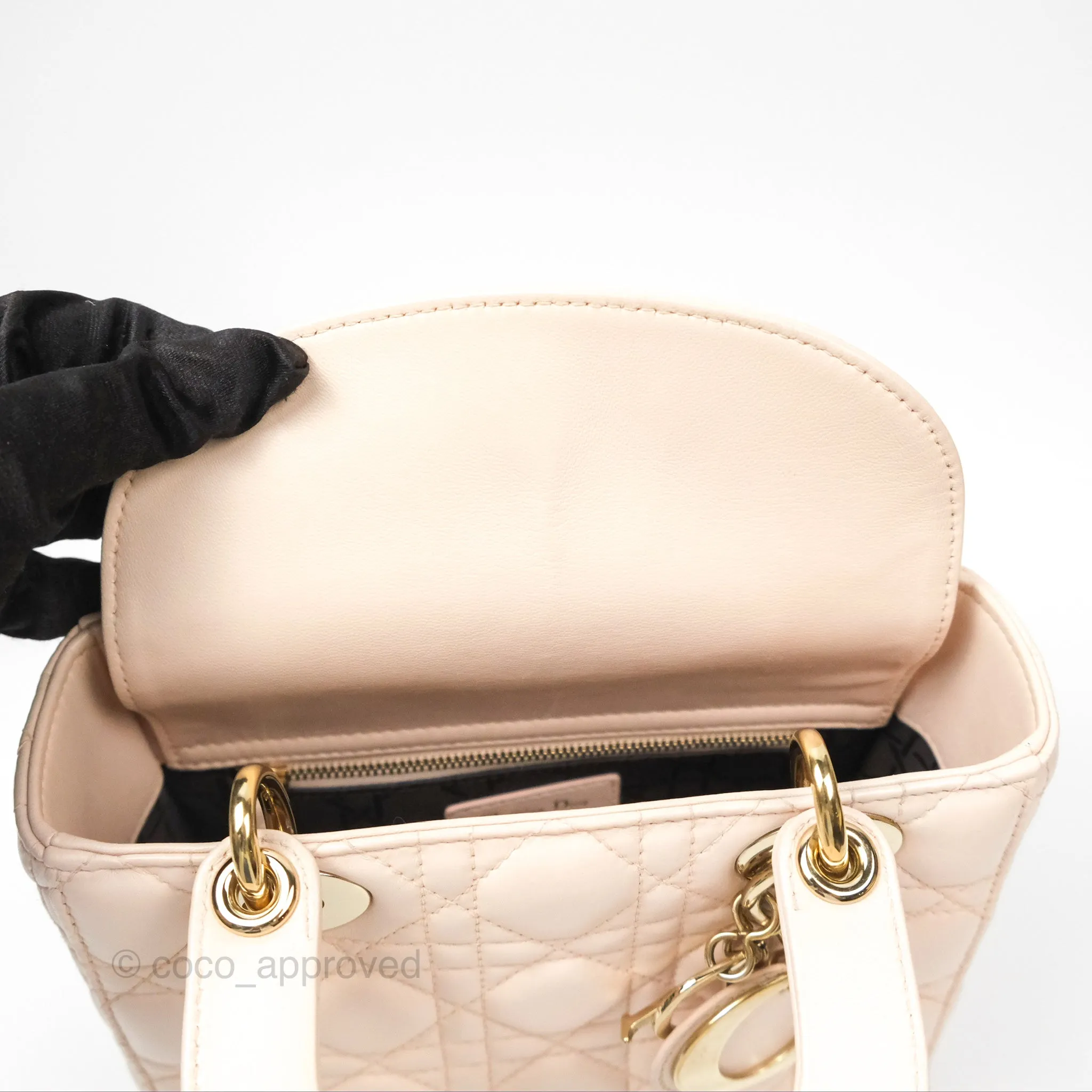 Christian Dior My ABCDior Lady Dior Baby Pink Cannage Lambskin Gold Hardware