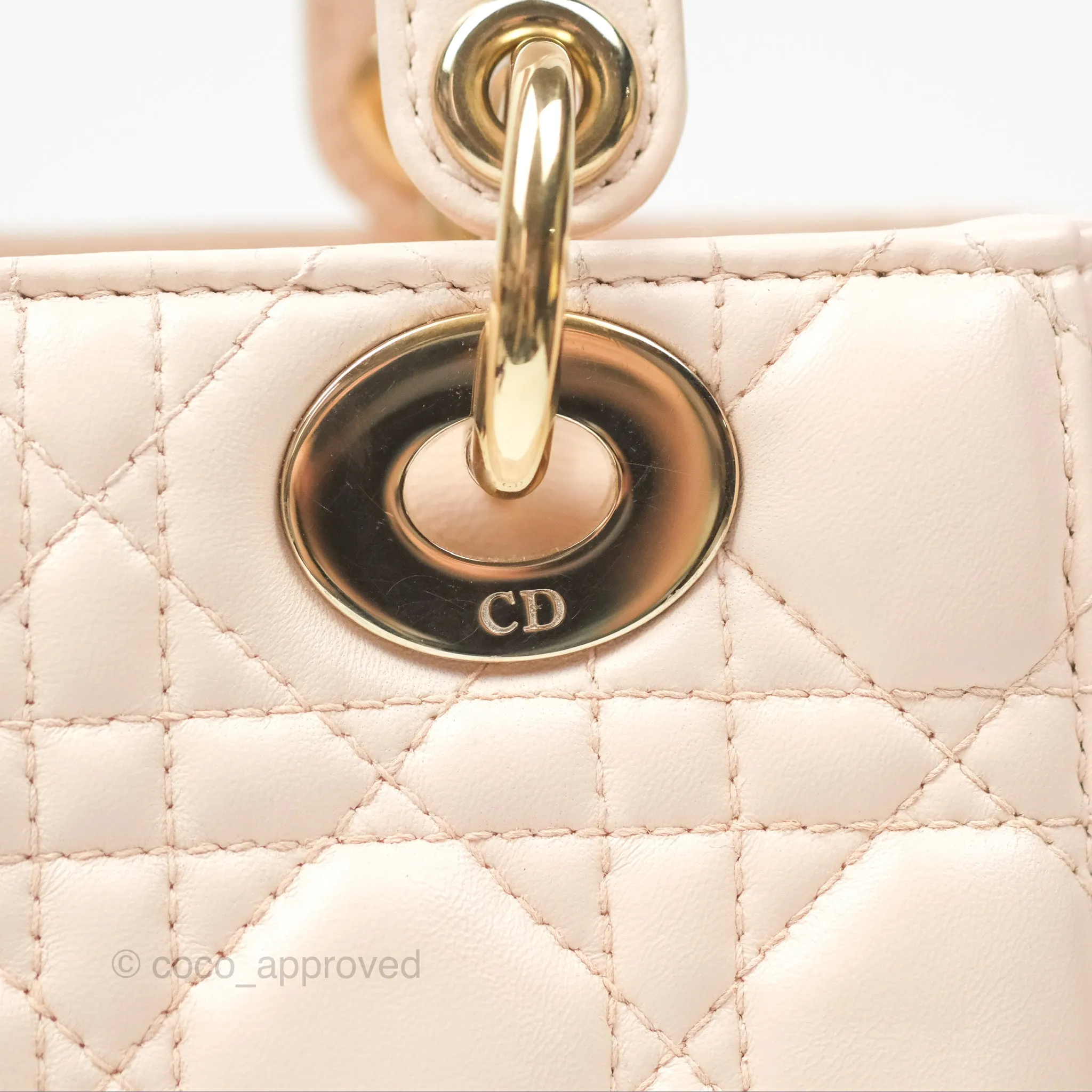 Christian Dior My ABCDior Lady Dior Baby Pink Cannage Lambskin Gold Hardware