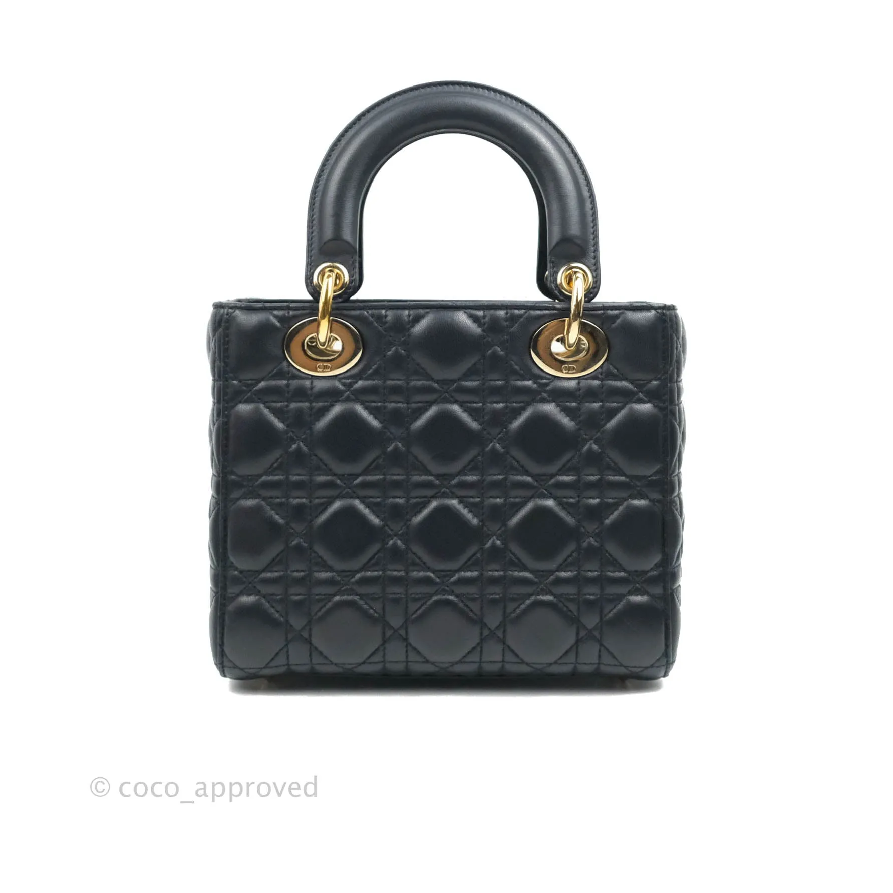 Christian Dior My ABCDior Lady Dior Navy Lambskin Gold Hardware with Twilly