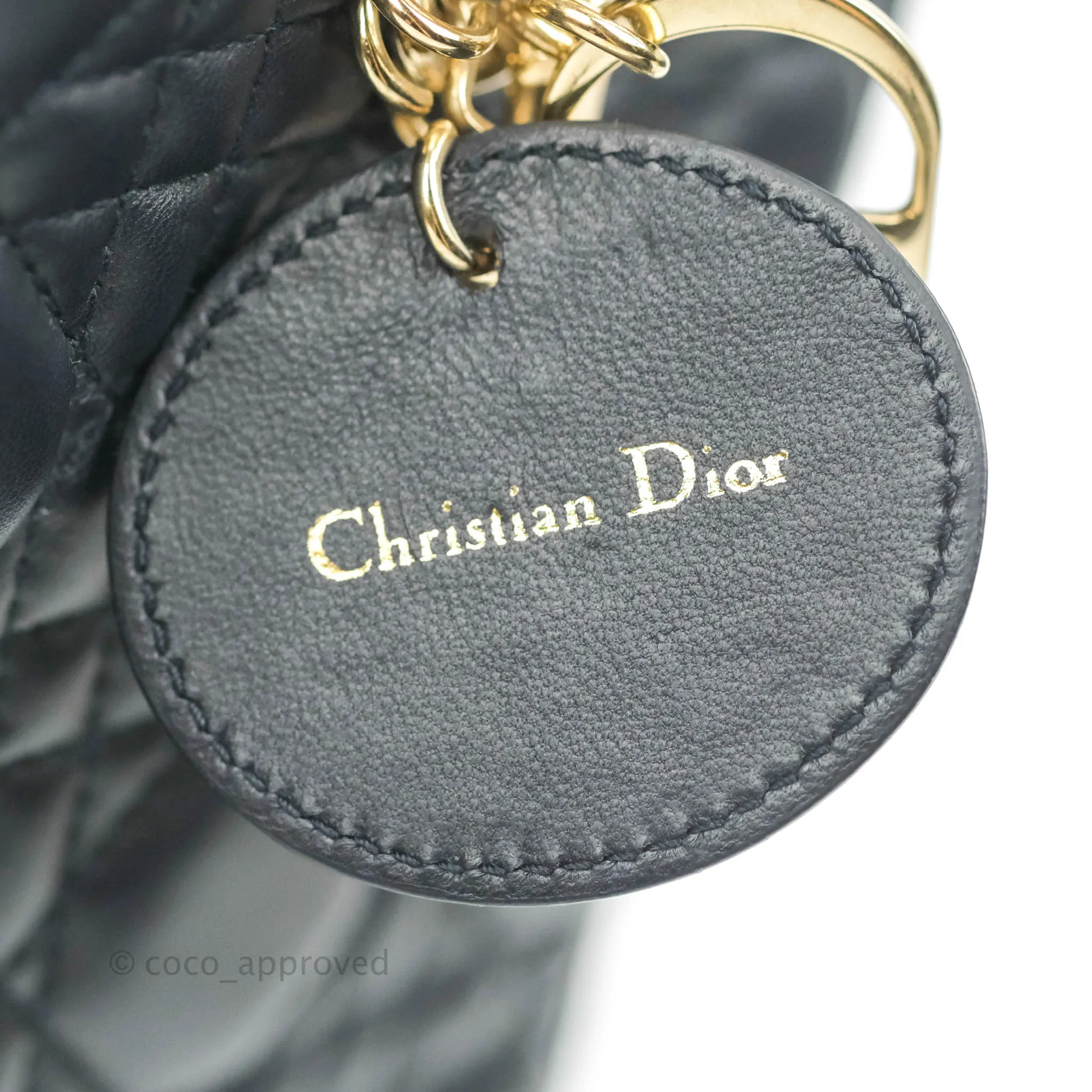 Christian Dior My ABCDior Lady Dior Navy Lambskin Gold Hardware with Twilly