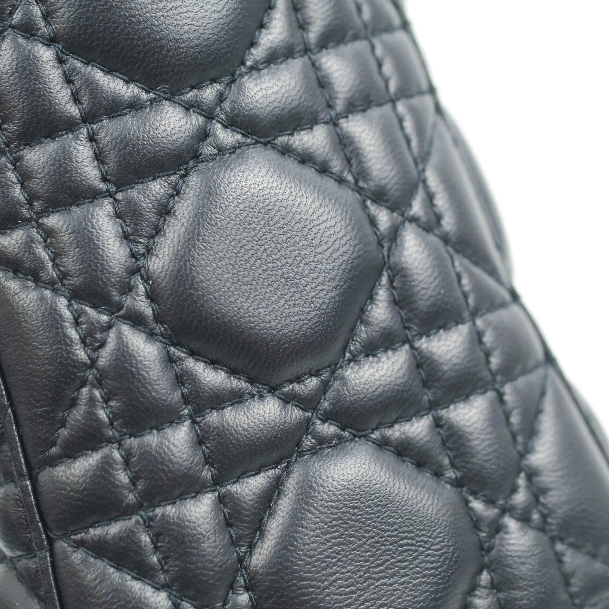 Christian Dior My ABCDior Lady Dior Navy Lambskin Gold Hardware with Twilly