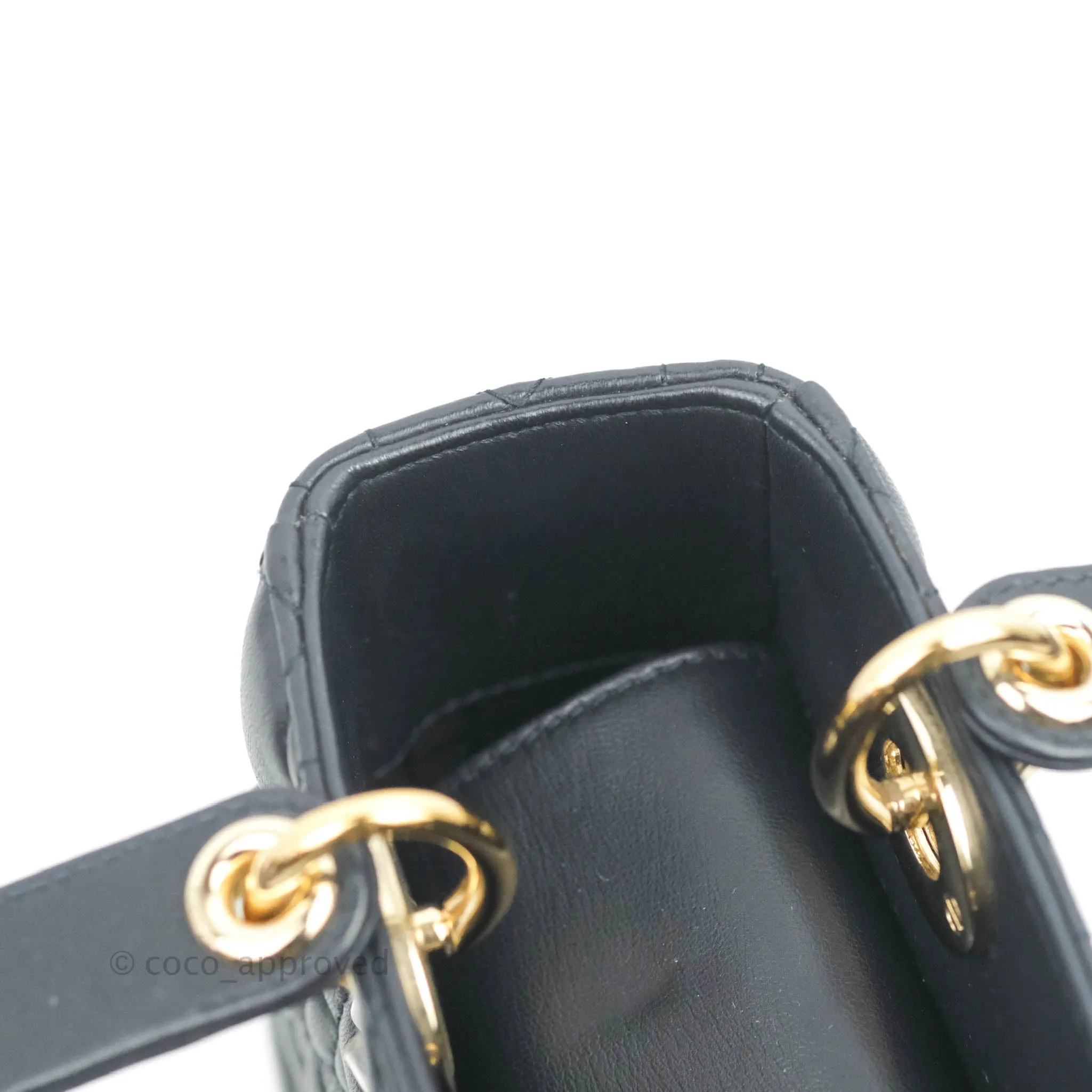 Christian Dior My ABCDior Lady Dior Navy Lambskin Gold Hardware with Twilly