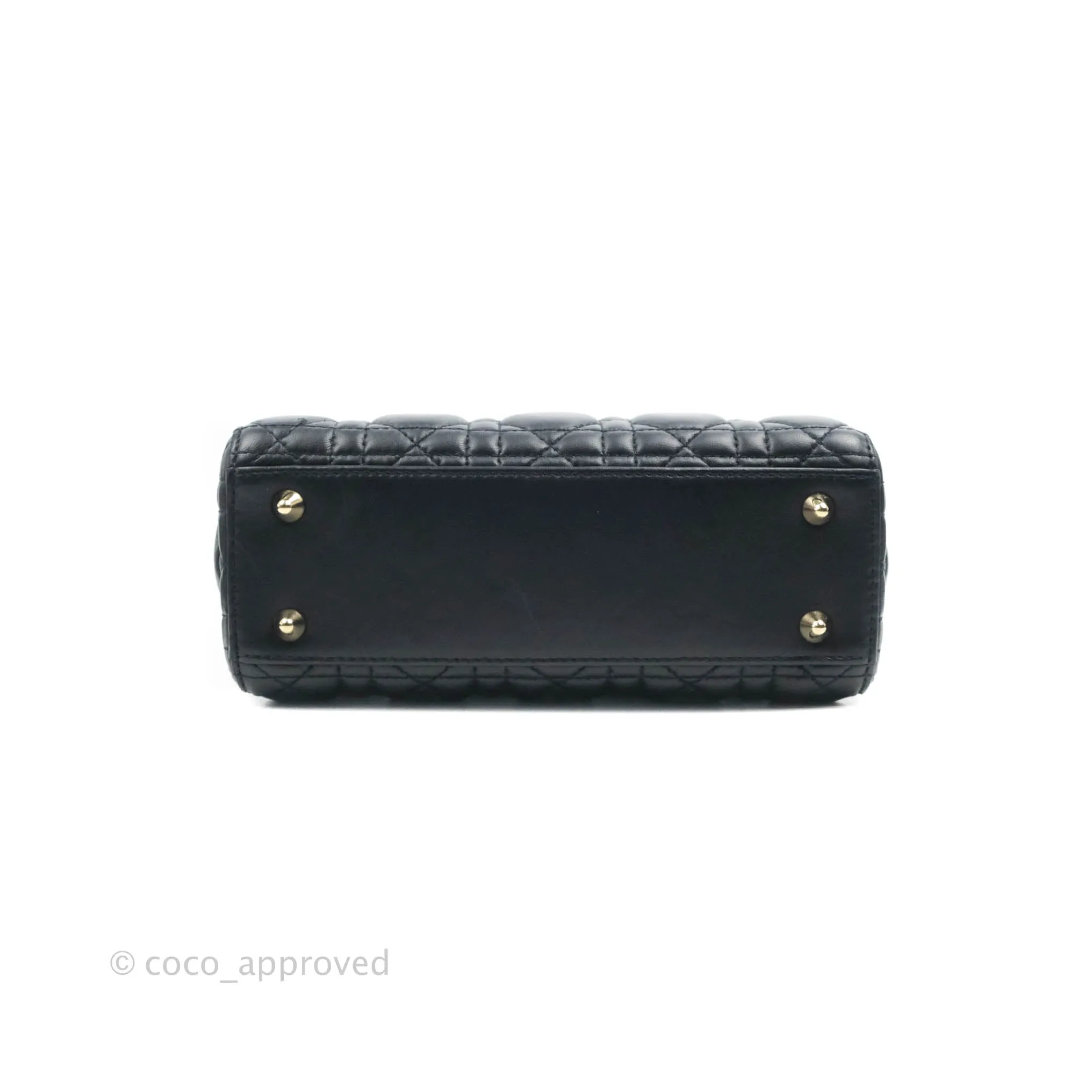 Christian Dior My ABCDior Lady Dior Navy Lambskin Gold Hardware with Twilly