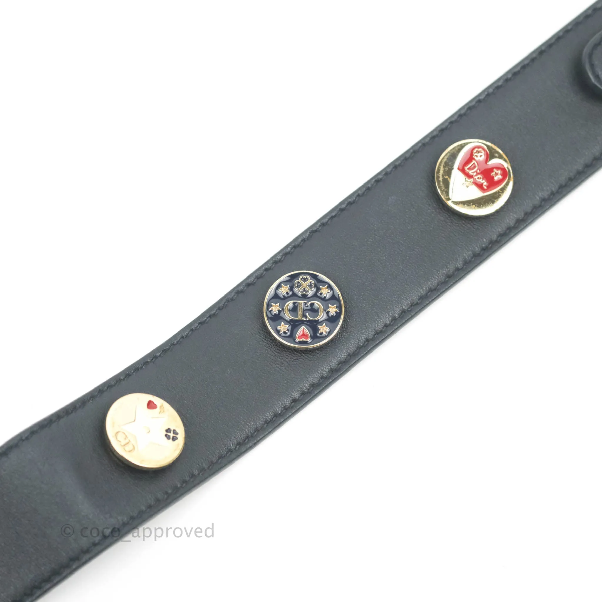 Christian Dior My ABCDior Lady Dior Navy Lambskin Gold Hardware with Twilly