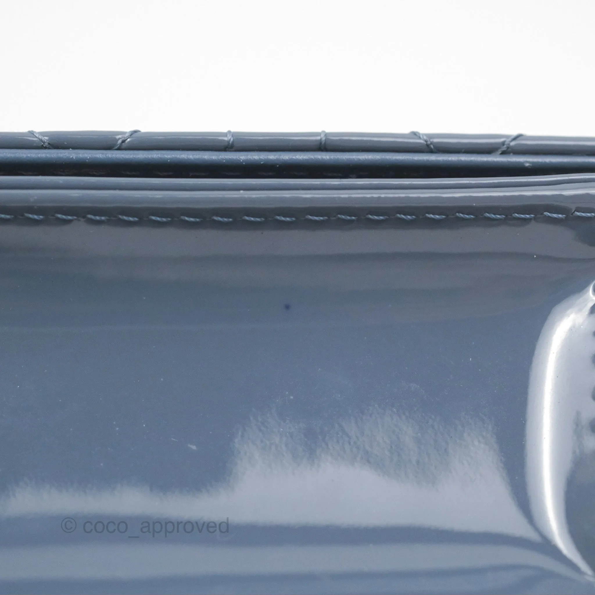 Christian Dior Nano Lady Dior Pouch Cloud Blue Cannage Patent