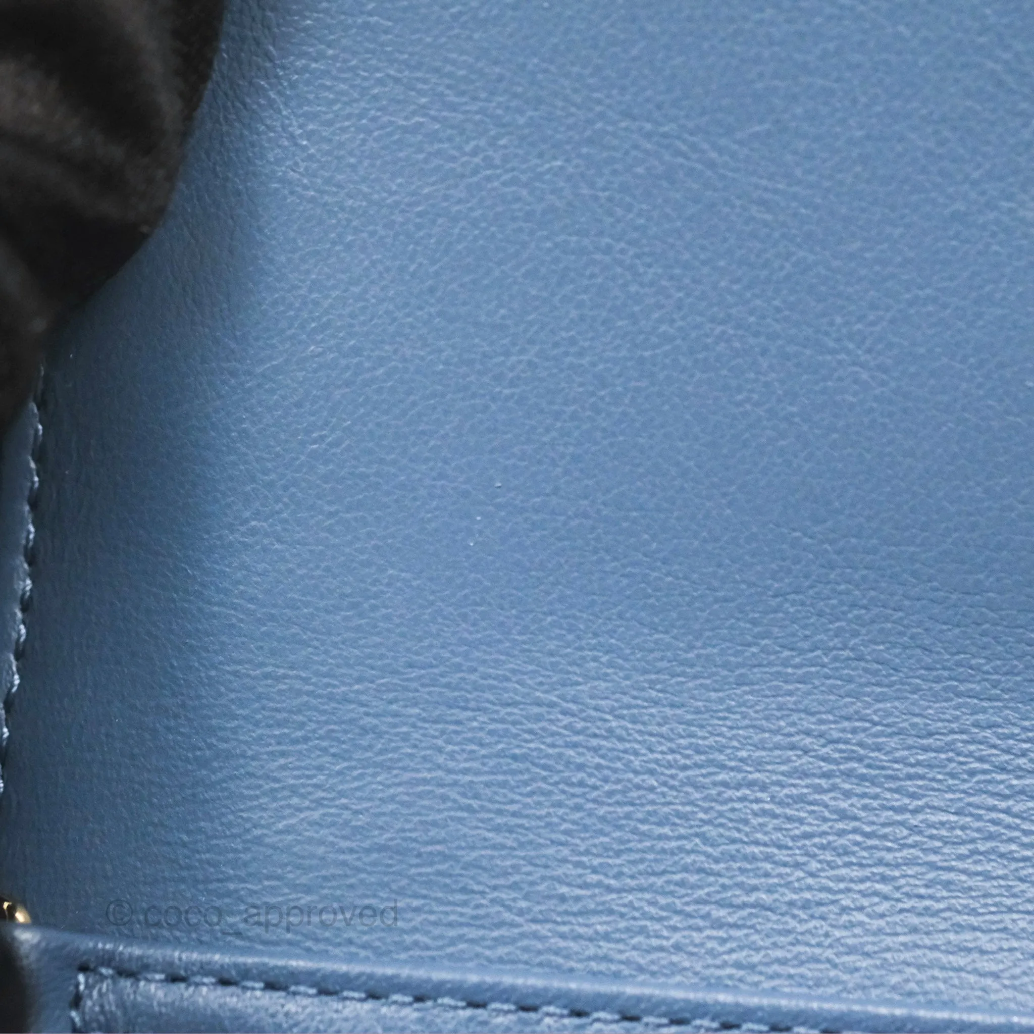 Christian Dior Nano Lady Dior Pouch Cloud Blue Cannage Patent