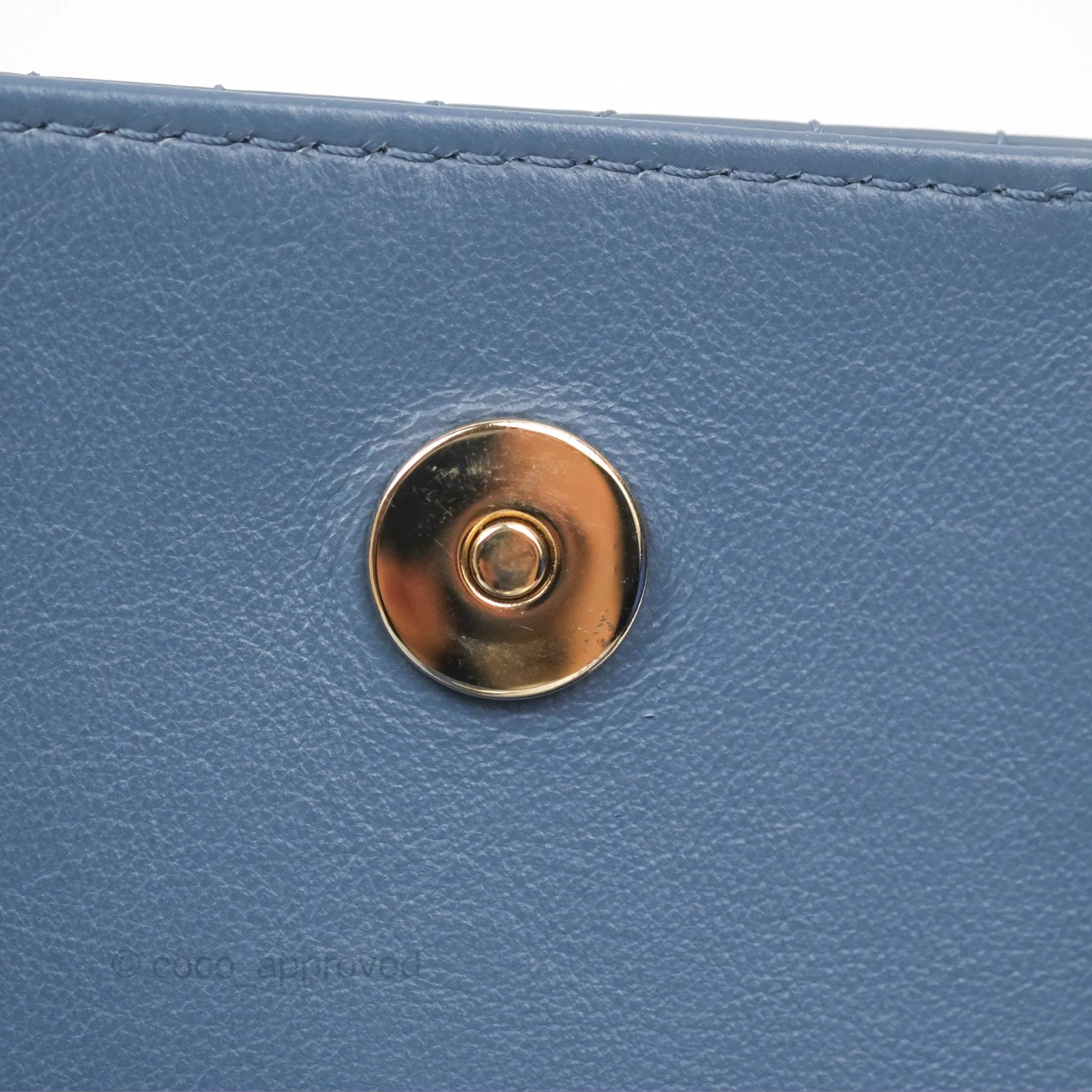 Christian Dior Nano Lady Dior Pouch Cloud Blue Cannage Patent