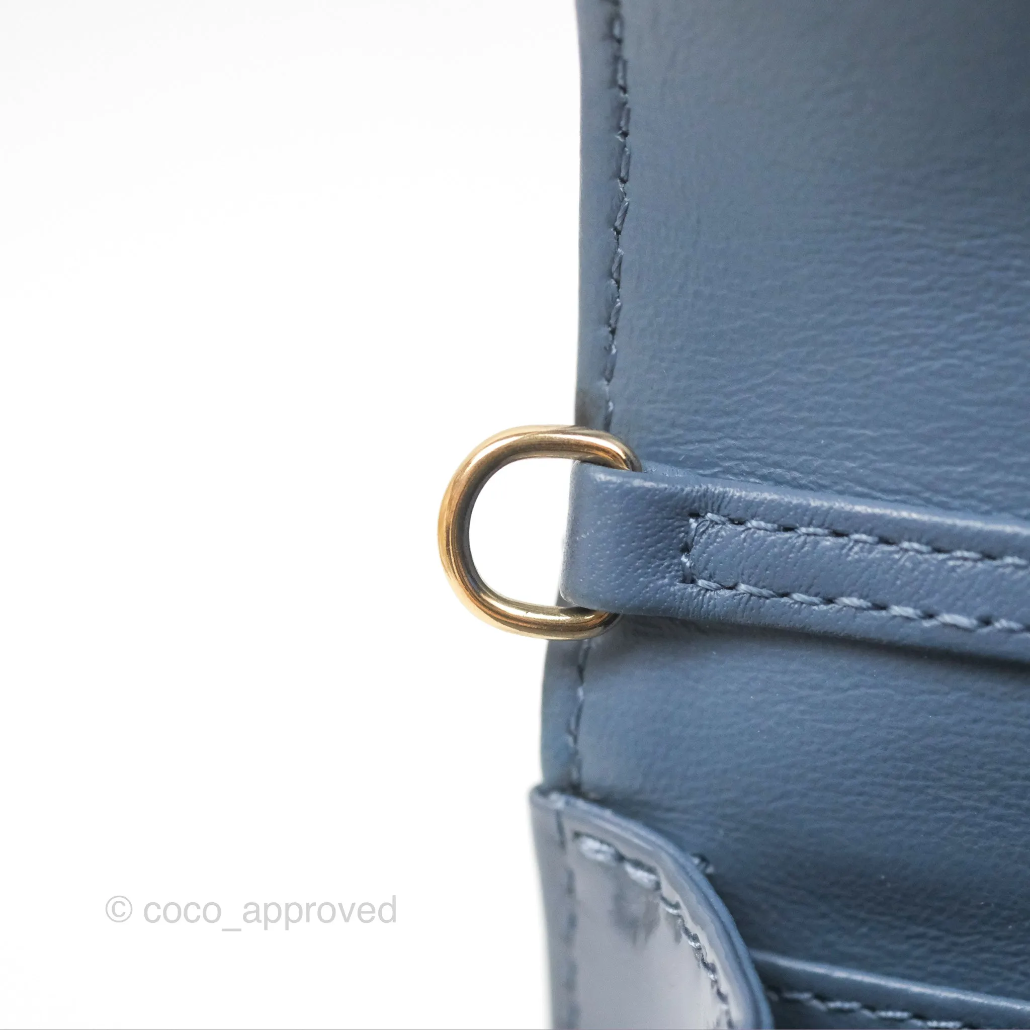 Christian Dior Nano Lady Dior Pouch Cloud Blue Cannage Patent