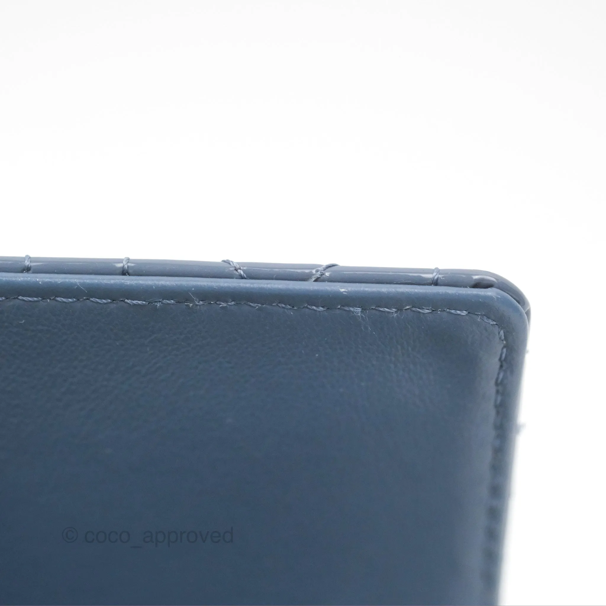Christian Dior Nano Lady Dior Pouch Cloud Blue Cannage Patent