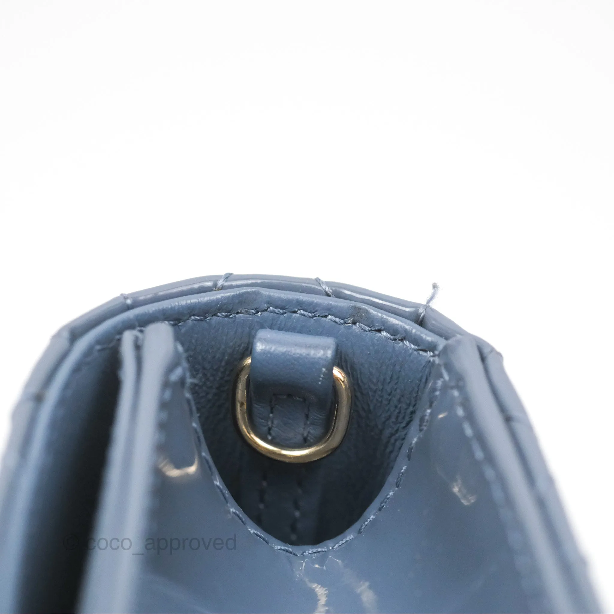 Christian Dior Nano Lady Dior Pouch Cloud Blue Cannage Patent