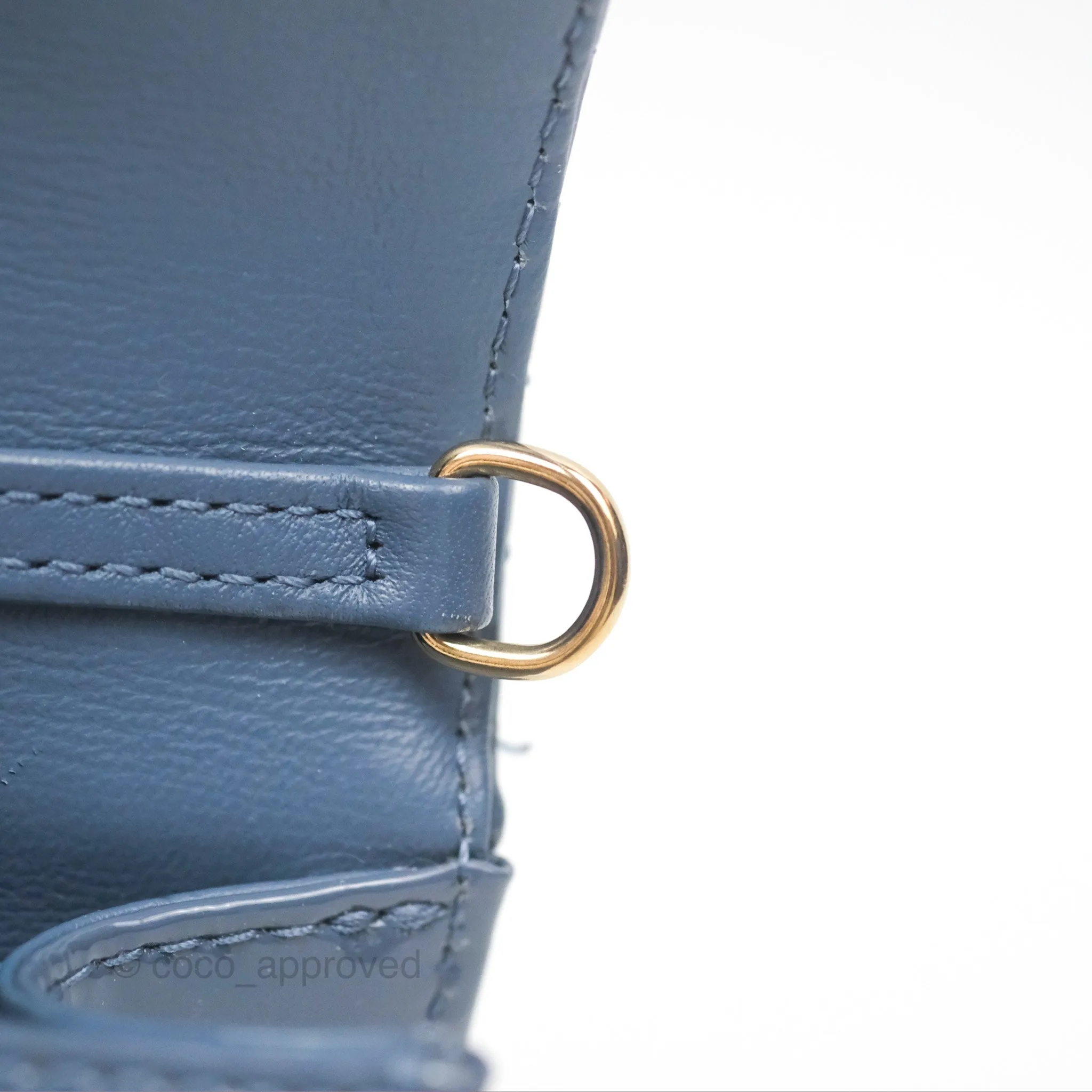 Christian Dior Nano Lady Dior Pouch Cloud Blue Cannage Patent