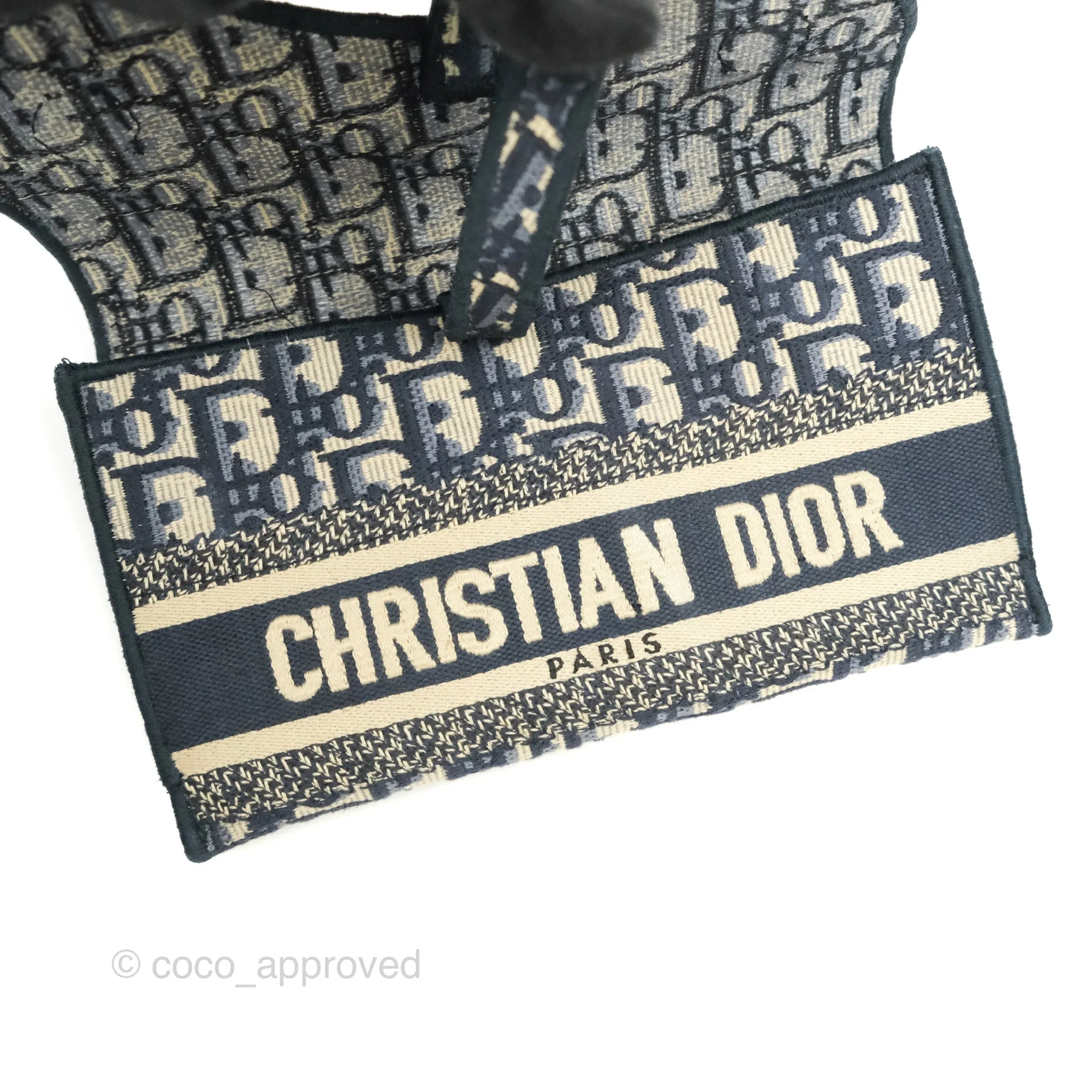 Christian Dior Navy Oblique Slim Saddle Pouch