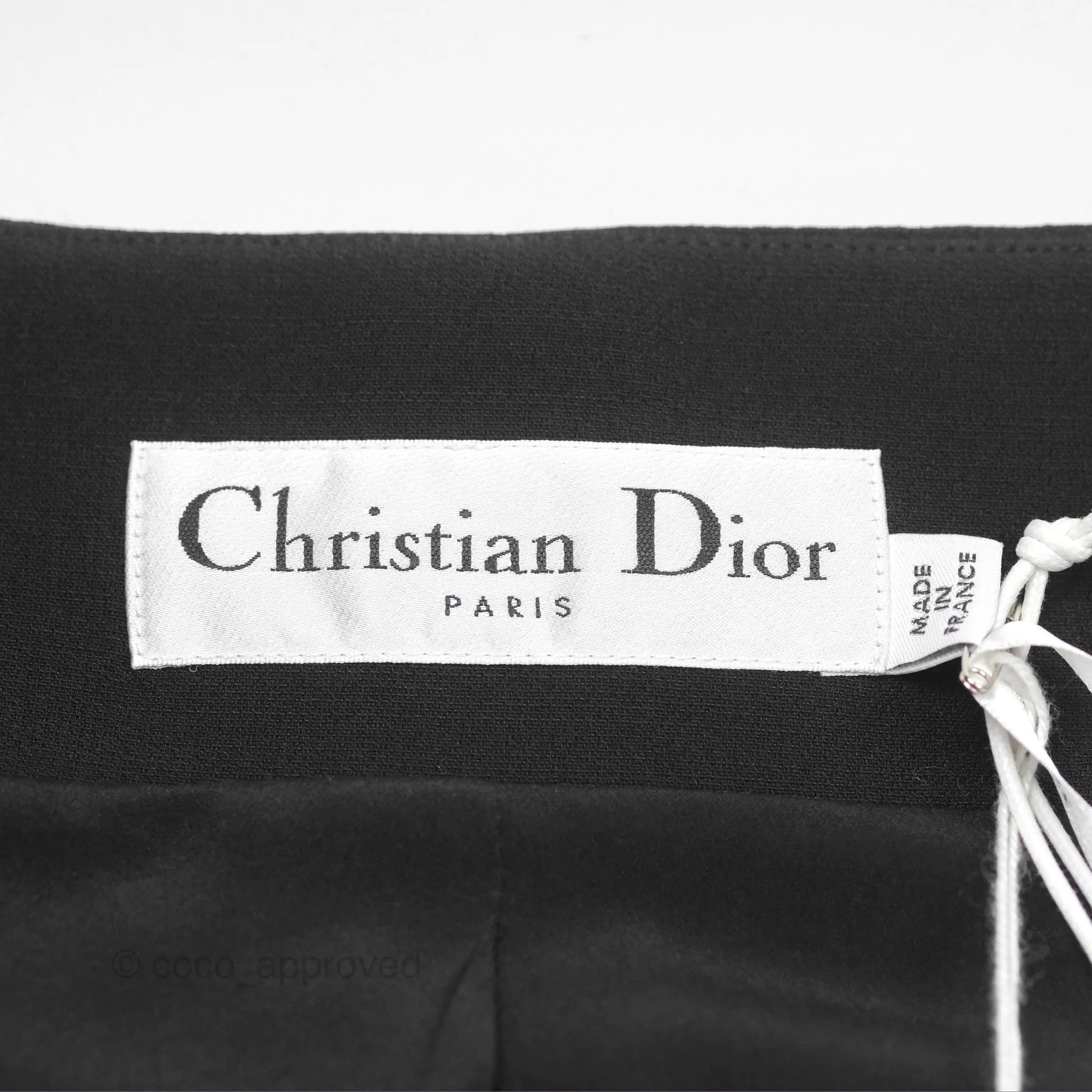 Christian Dior Off-The-Shoulder Double-Breasted Jacket Black Wool Silk Size 34