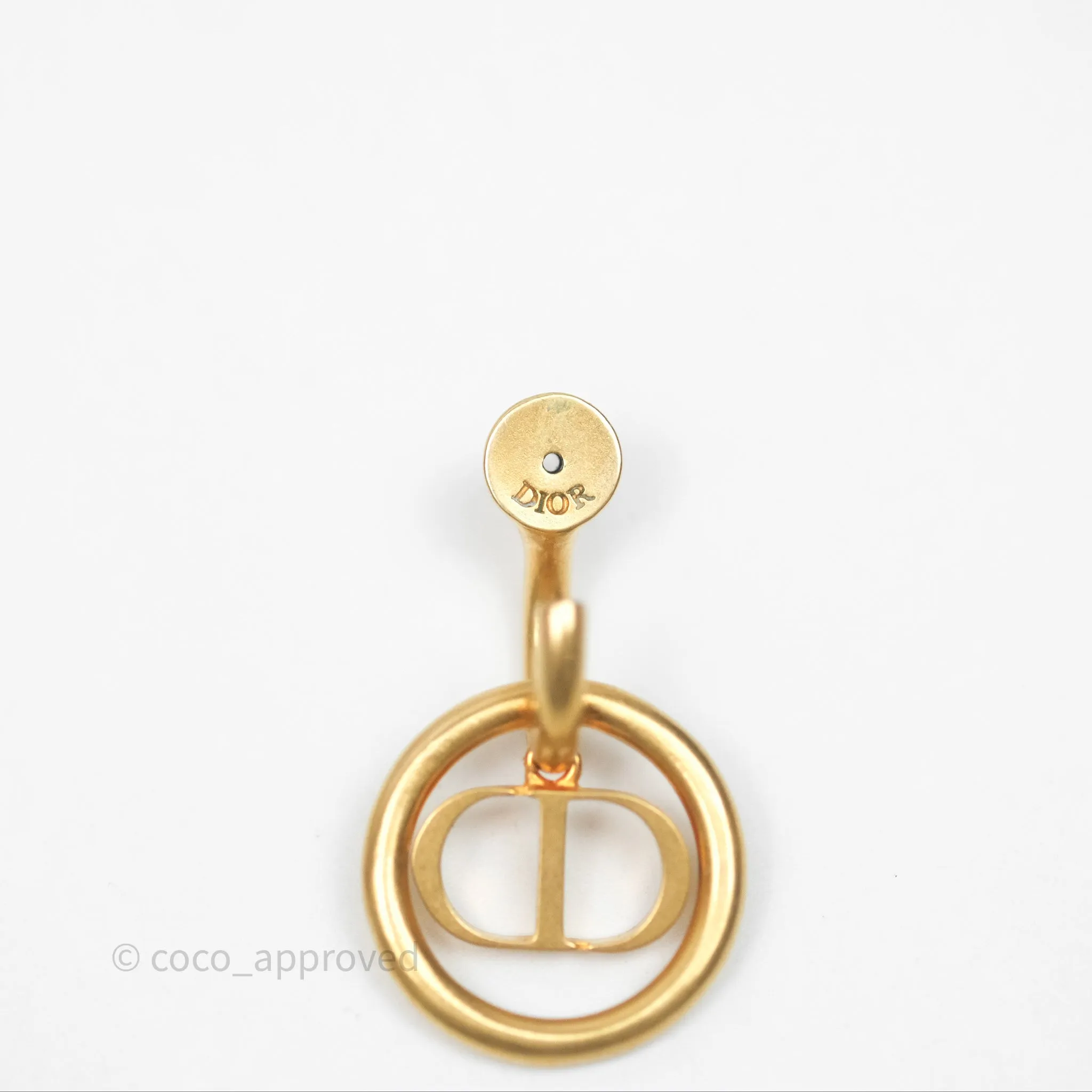 Christian Dior Pearl 30 Montaigne Earrings Gold Tone
