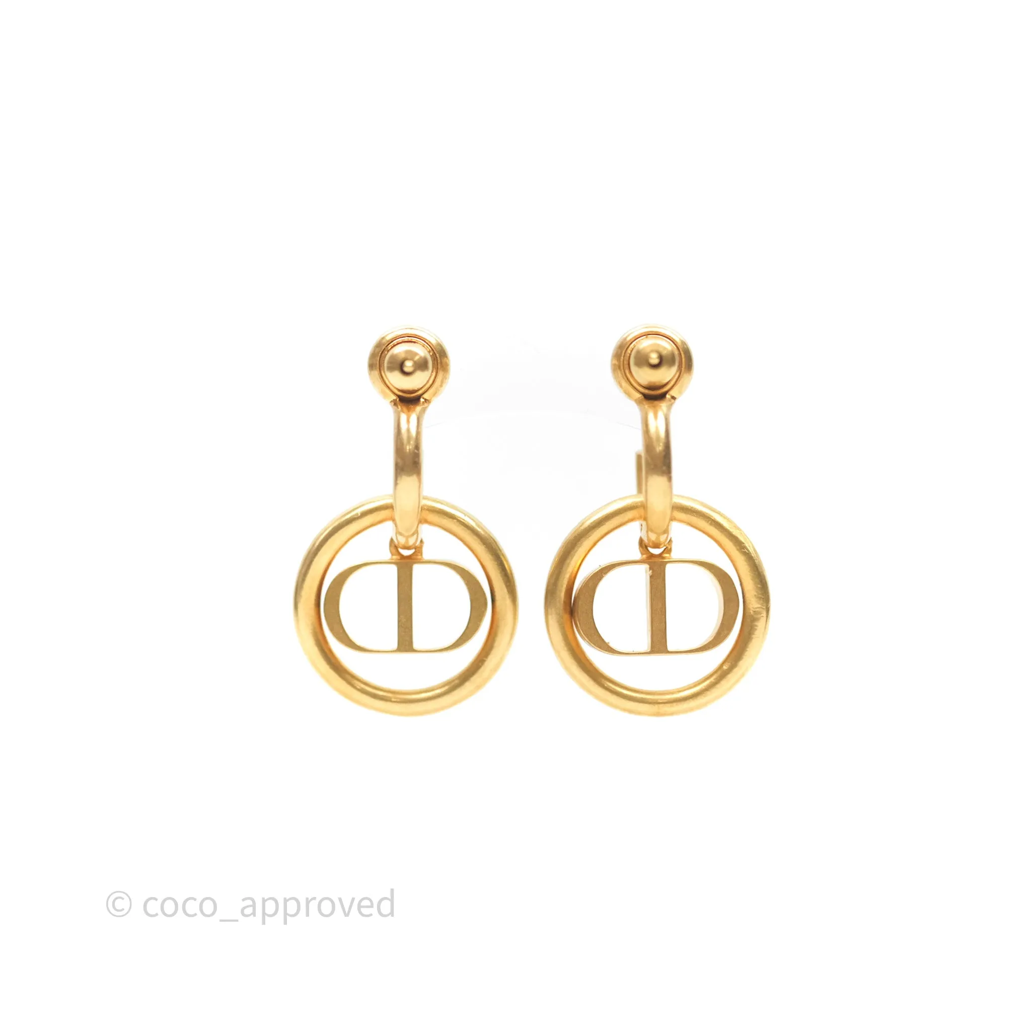 Christian Dior Pearl 30 Montaigne Earrings Gold Tone